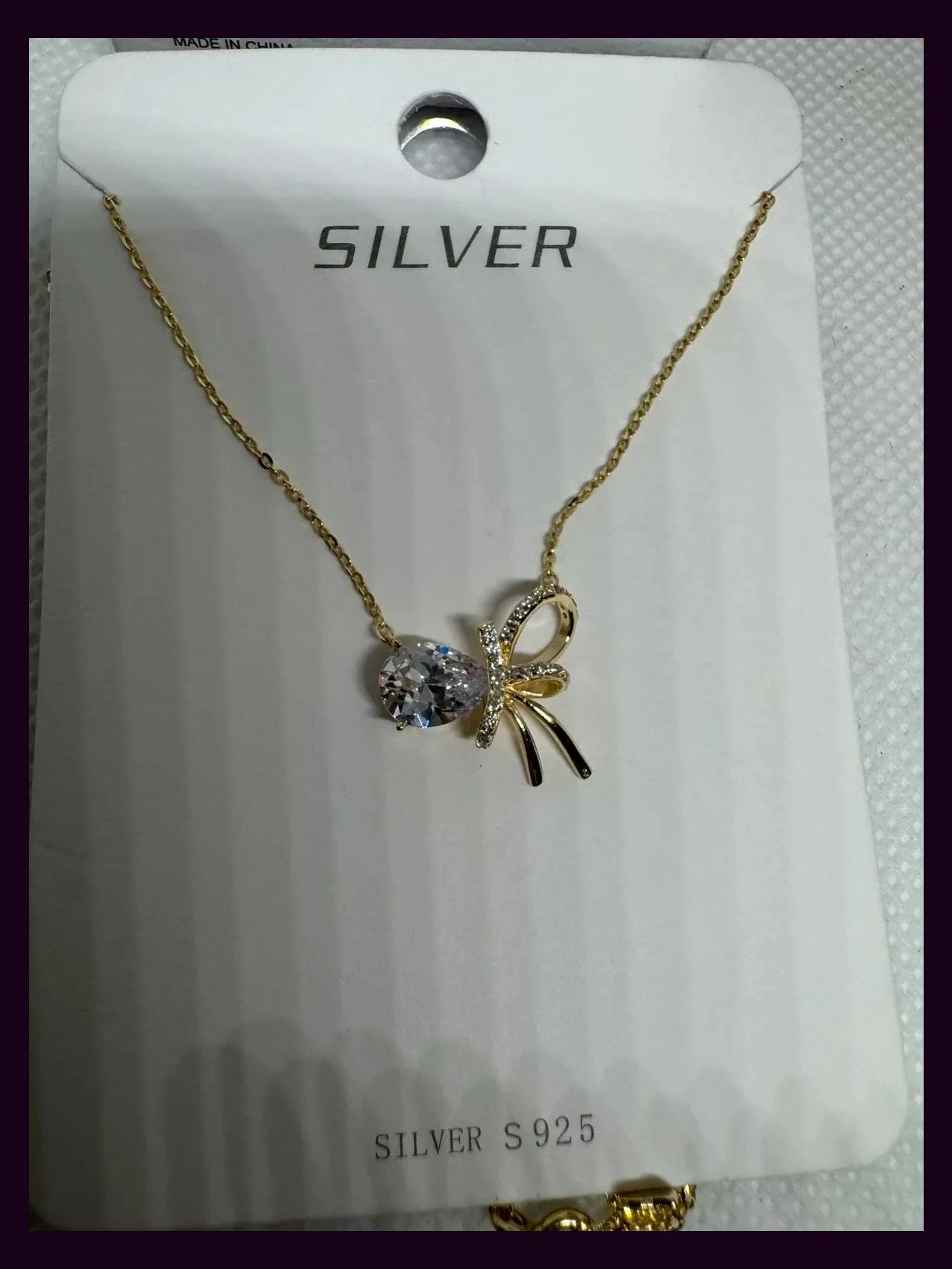 Collar plata 925 bañado oro , ideal para regalo , se envía con caja y certificado de joyería 🦋 – Plata 4
