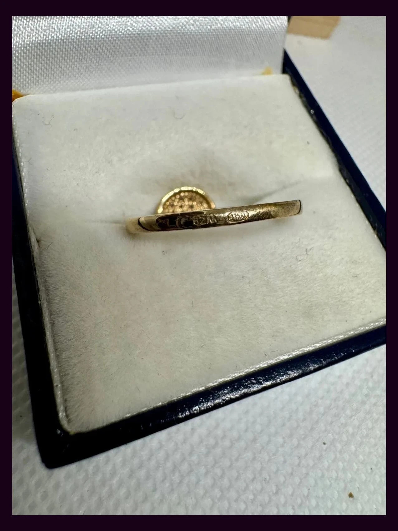 Anillo oro 375 con pavé, talla 18 (18,1 mm Ø / 18,5) 💍 – ORO – taille 18,1 mm 5