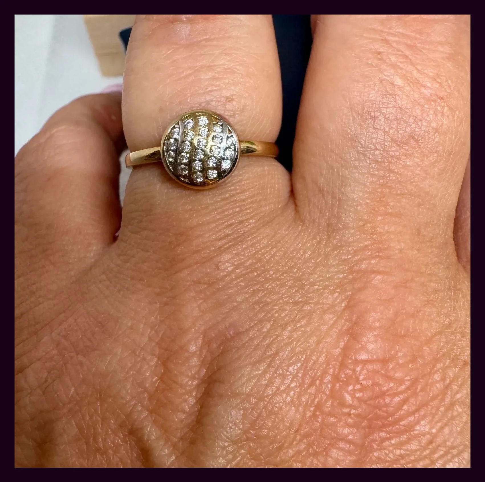 Anillo oro 375 con pavé, talla 18 (18,1 mm Ø / 18,5) 💍 – ORO – taille 18,1 mm 4
