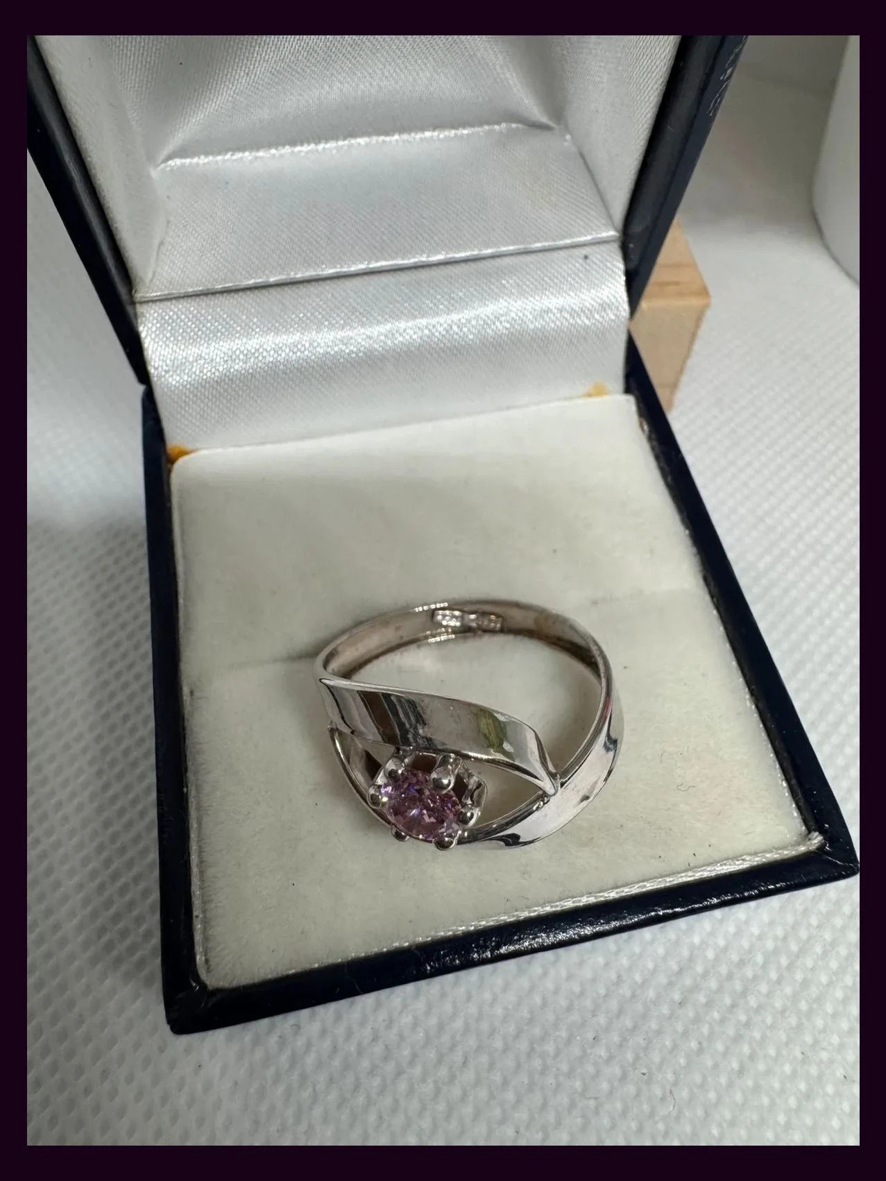 Anillo oro blanco 9kt con zirconita rosa 💍 Talla 18 (18,1 mm) – ORO – taille 18,1 mm 3