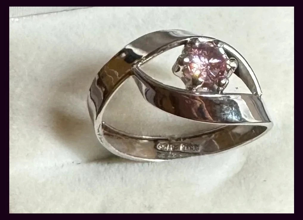 Anillo oro blanco 9kt con zirconita rosa 💍 Talla 18 (18,1 mm) – ORO – taille 18,1 mm 5