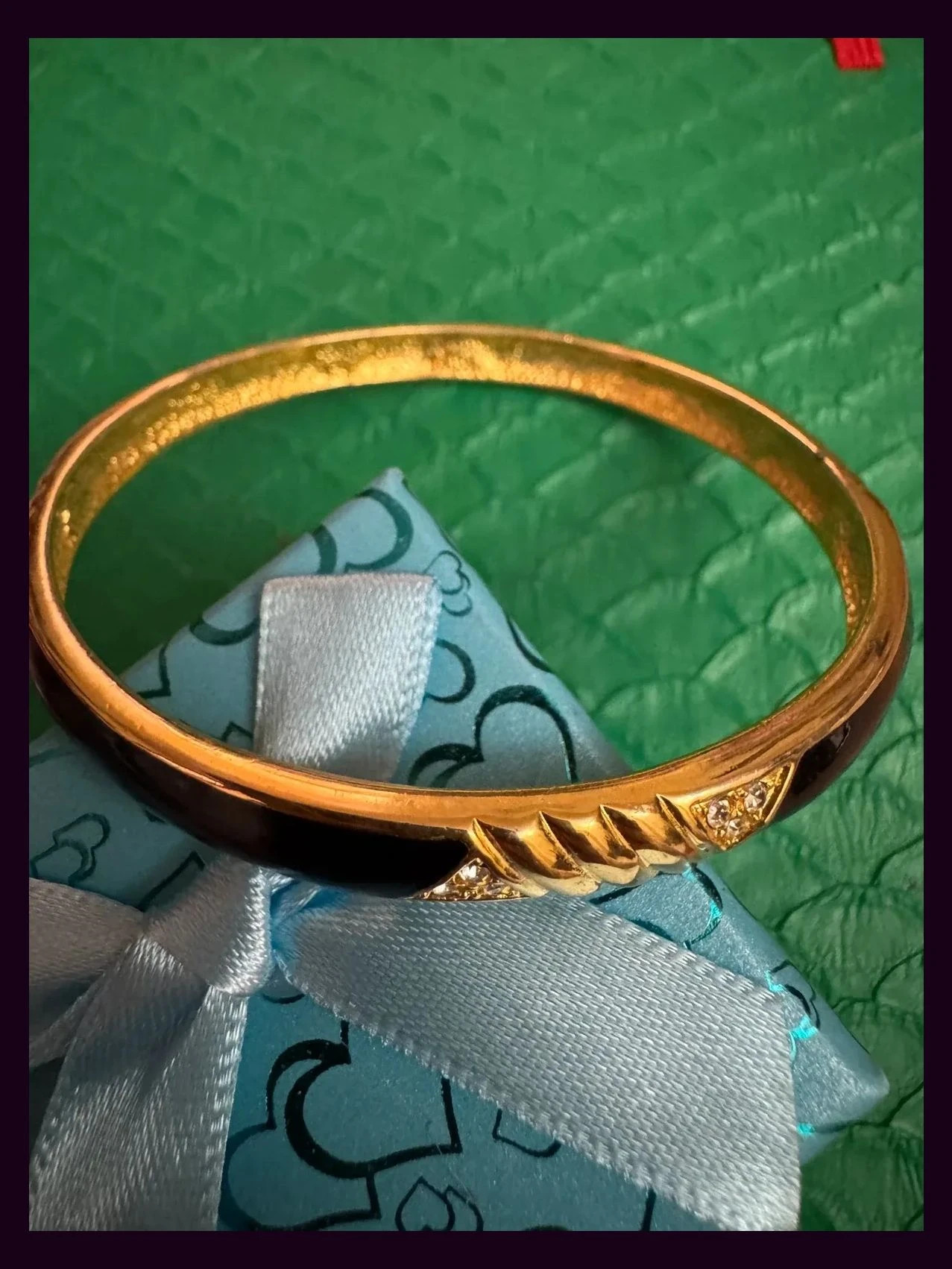 Brazalete vintage baño oro con esmaltado 🦋 – Vintage 2