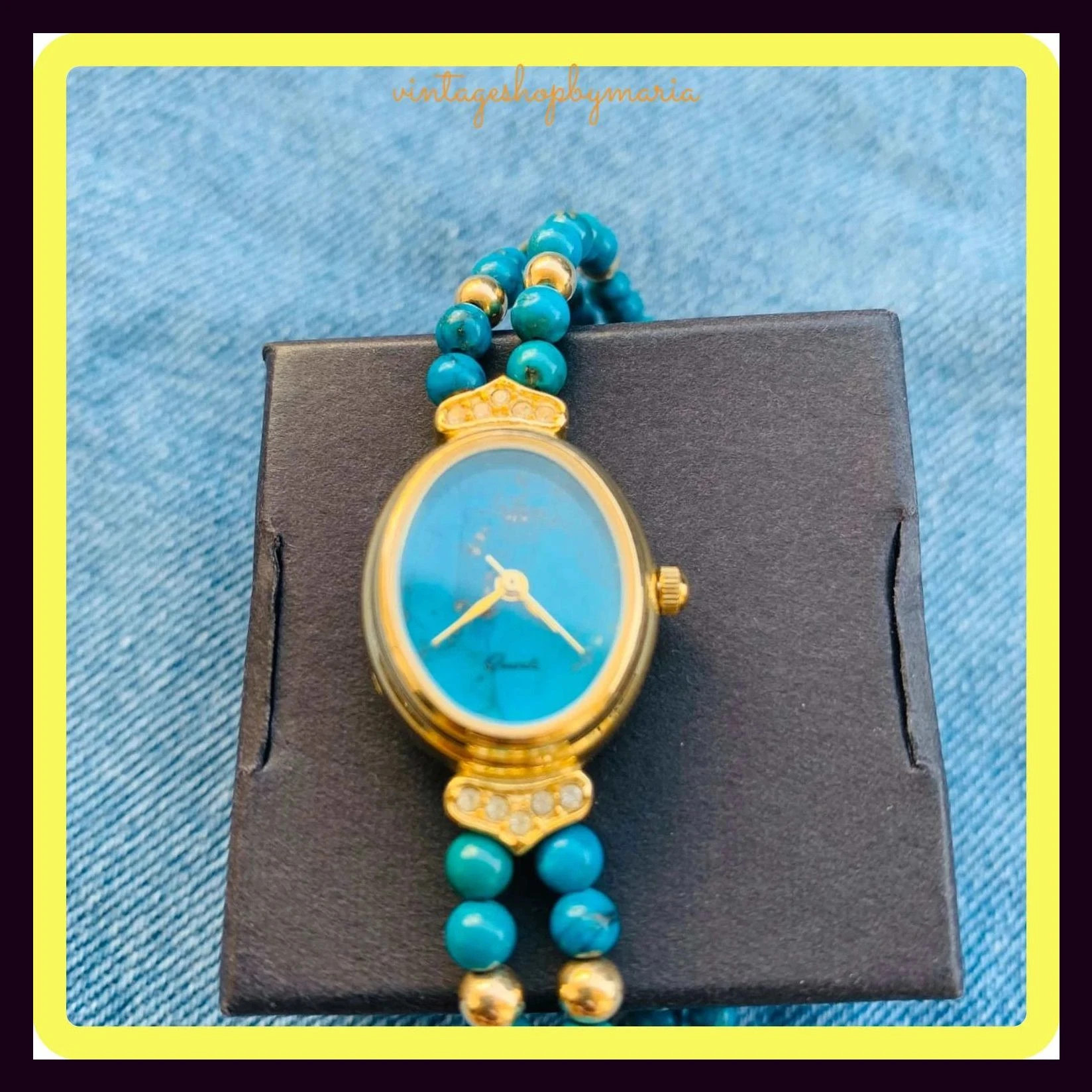 Reloj vintage piedra turquesa y chapado de oro 🦋 – Vintage – taille Taille unique 2