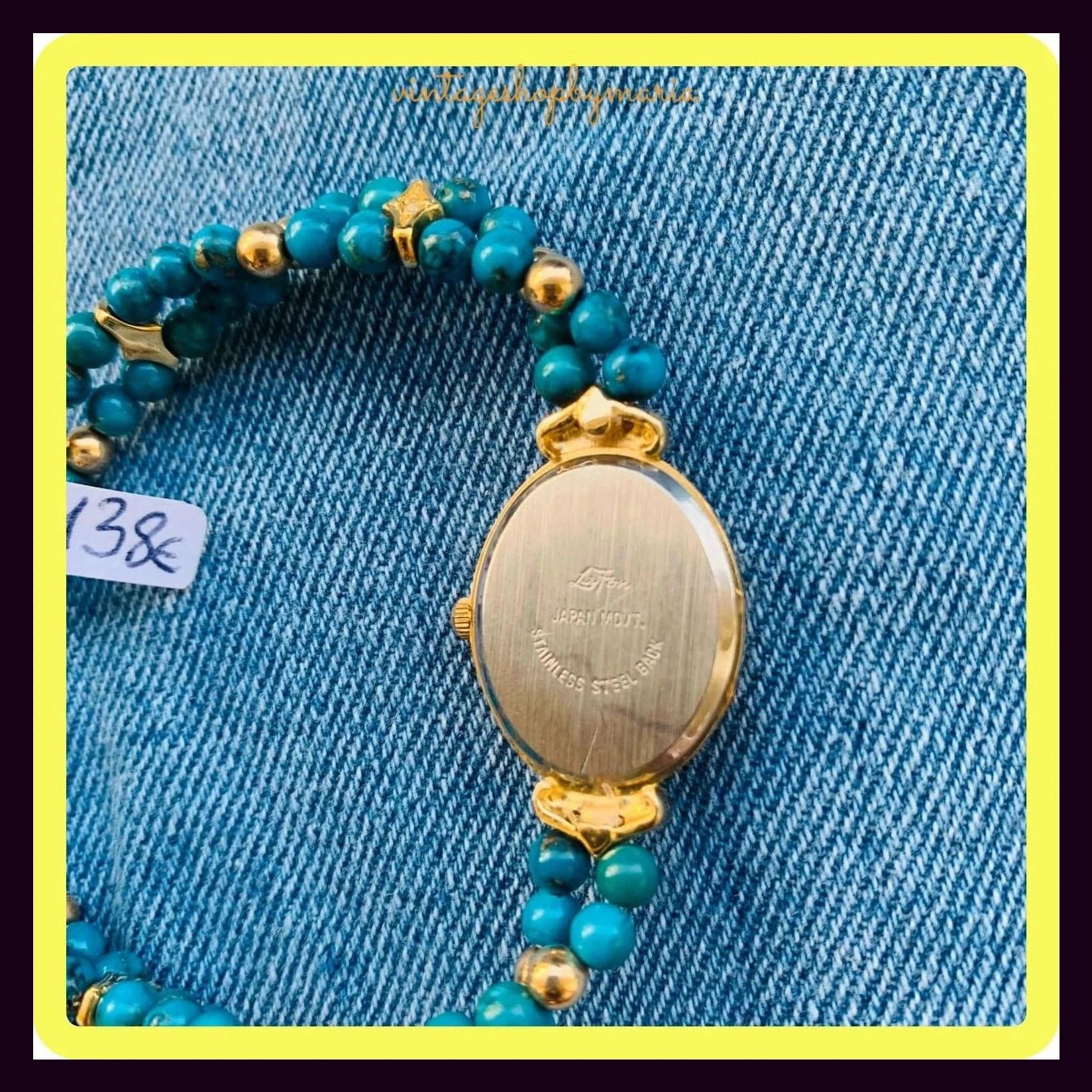 Reloj vintage piedra turquesa y chapado de oro 🦋 – Vintage – taille Taille unique 4