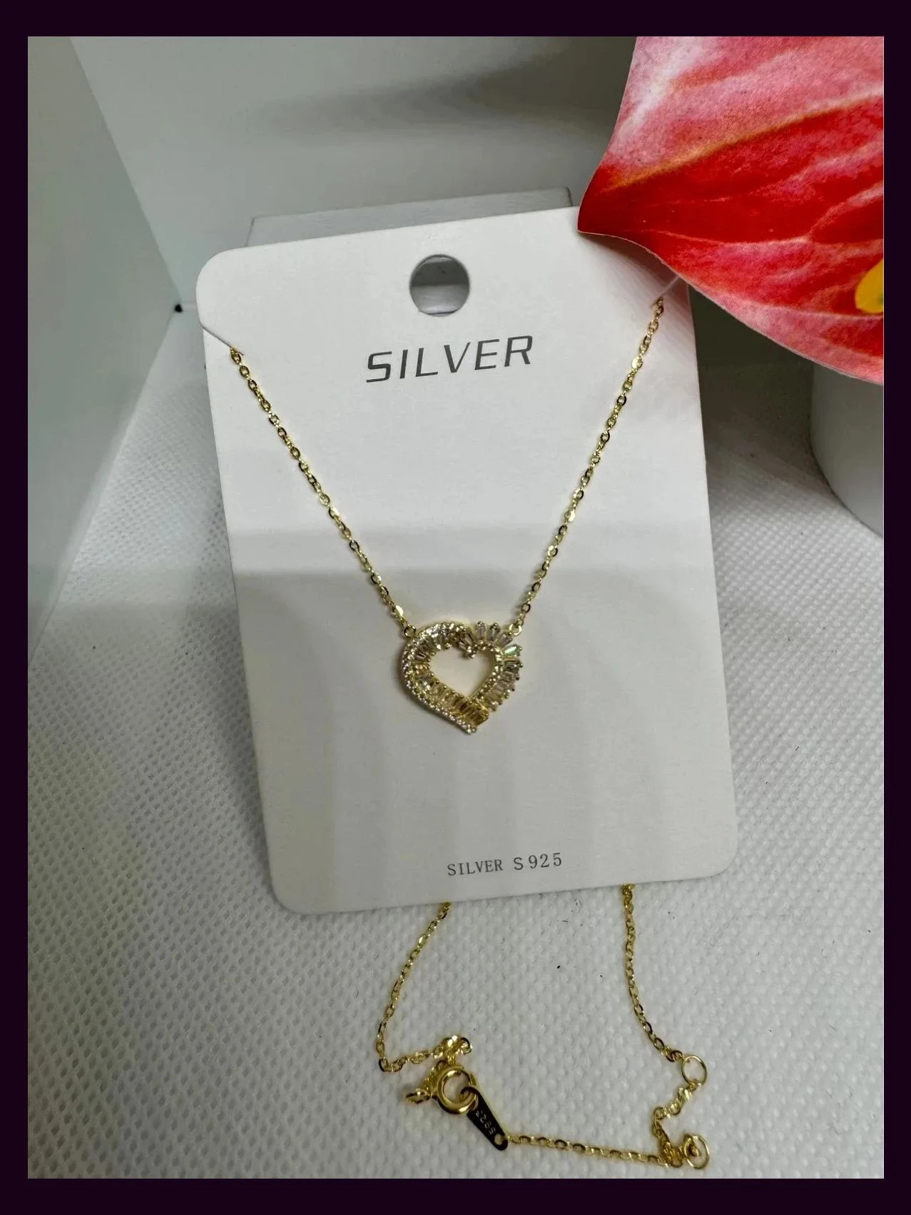 Collar plata 925 bañada oro , ideal para regalo , envío con caja de regalo y certificado 🦋 – Plata 2