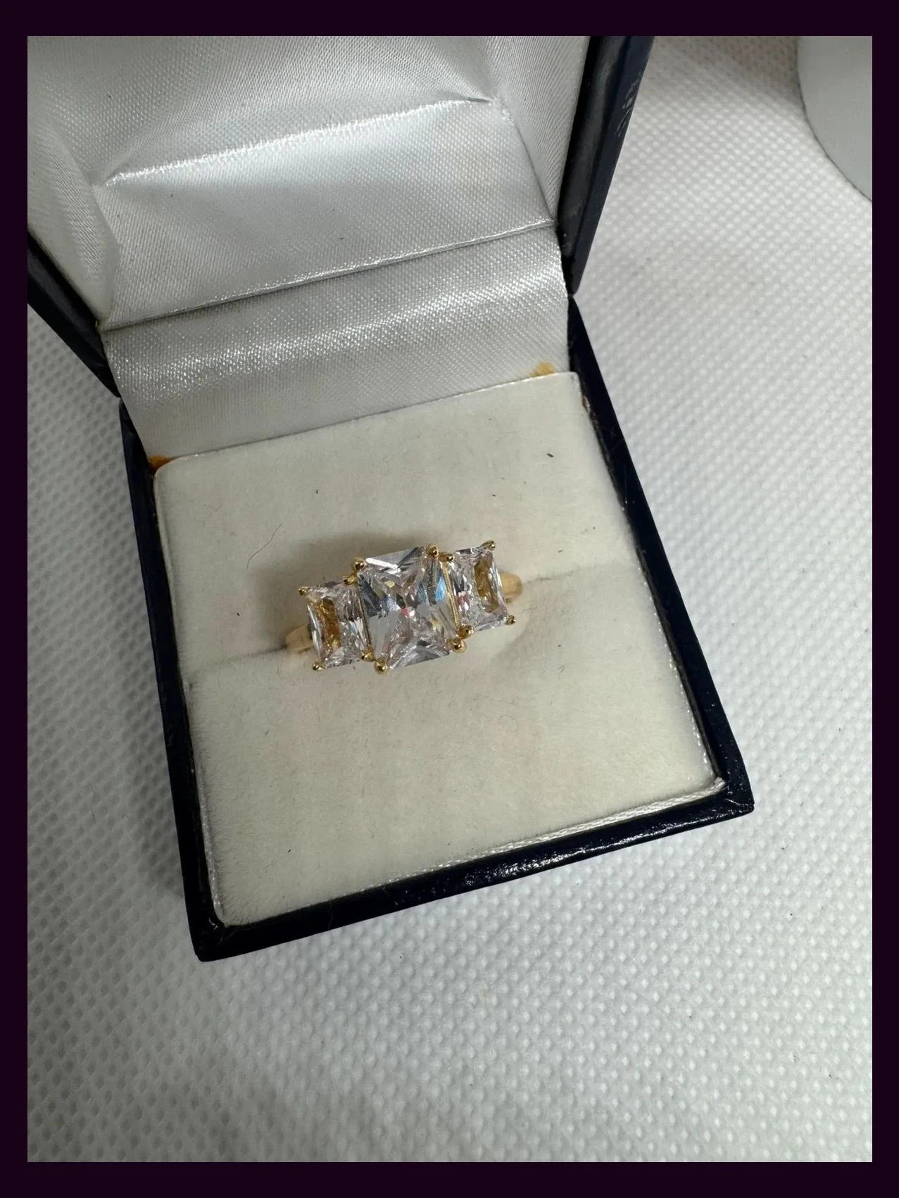 Anillo plata 925 baño oro , piedras zirconitas,talla ajustable 🦋 – Plata de Ley – taille Ajustable 4