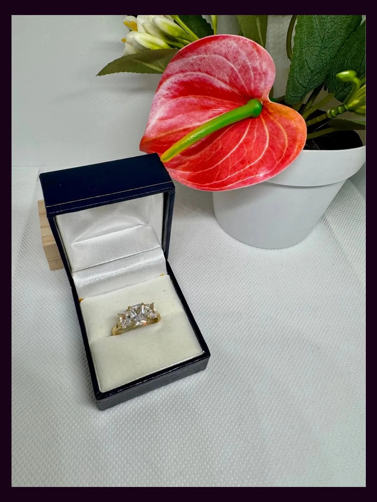 Anillo plata 925 baño oro , piedras zirconitas,talla ajustable 🦋 – Plata de Ley – taille Ajustable 3