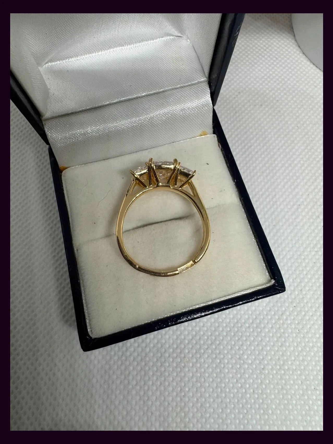 Anillo plata 925 baño oro , piedras zirconitas,talla ajustable 🦋 – Plata de Ley – taille Ajustable 5