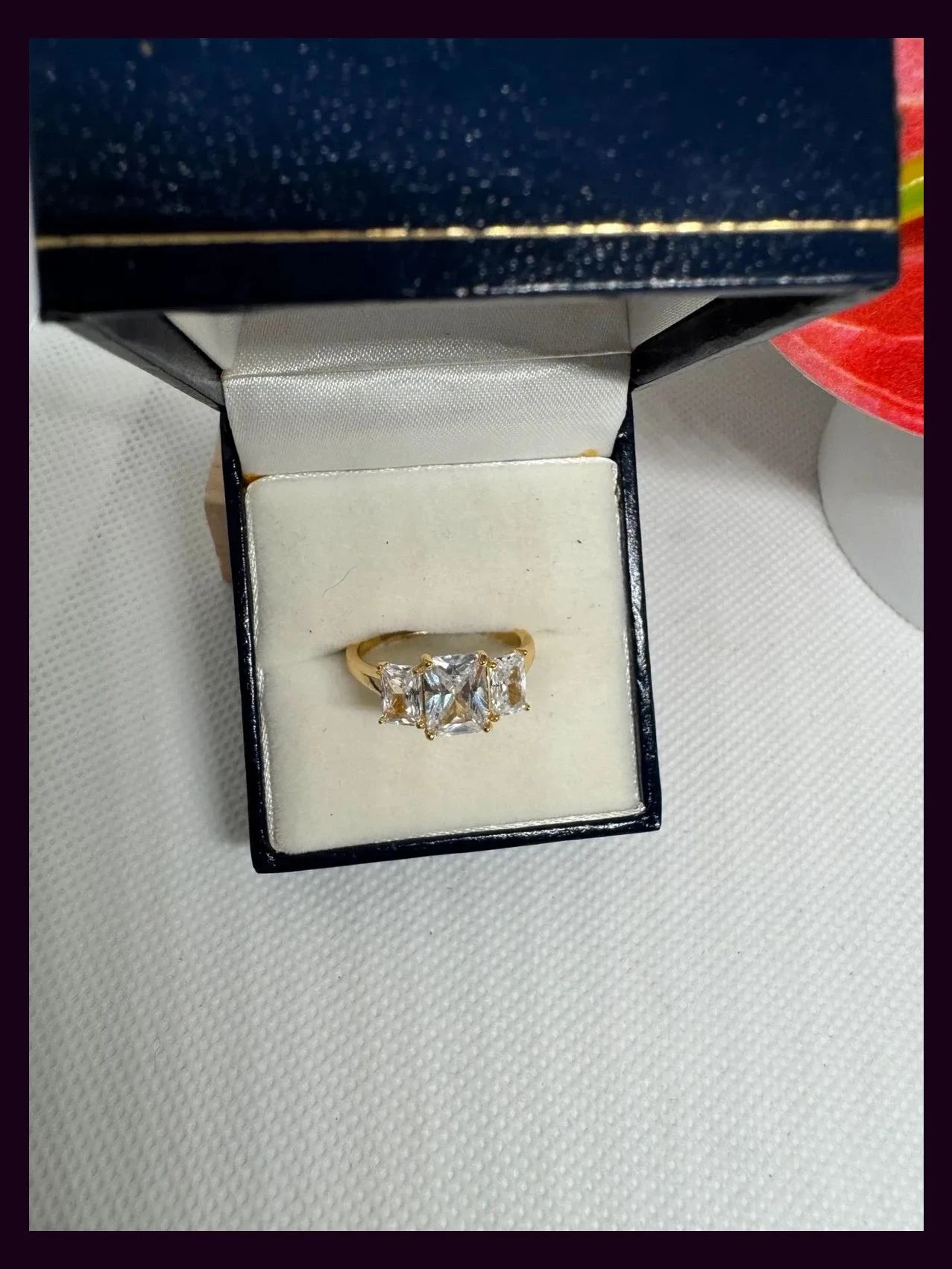 Anillo plata 925 baño oro , piedras zirconitas,talla ajustable 🦋 – Plata de Ley – taille Ajustable 2