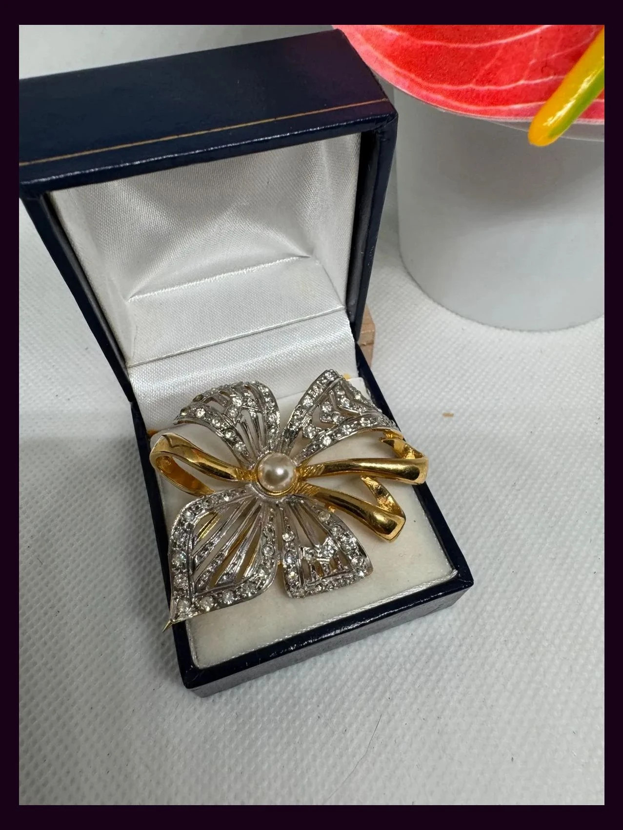 Broche vintage dorado y plateado , baño oro 🦋 – Vintage 2