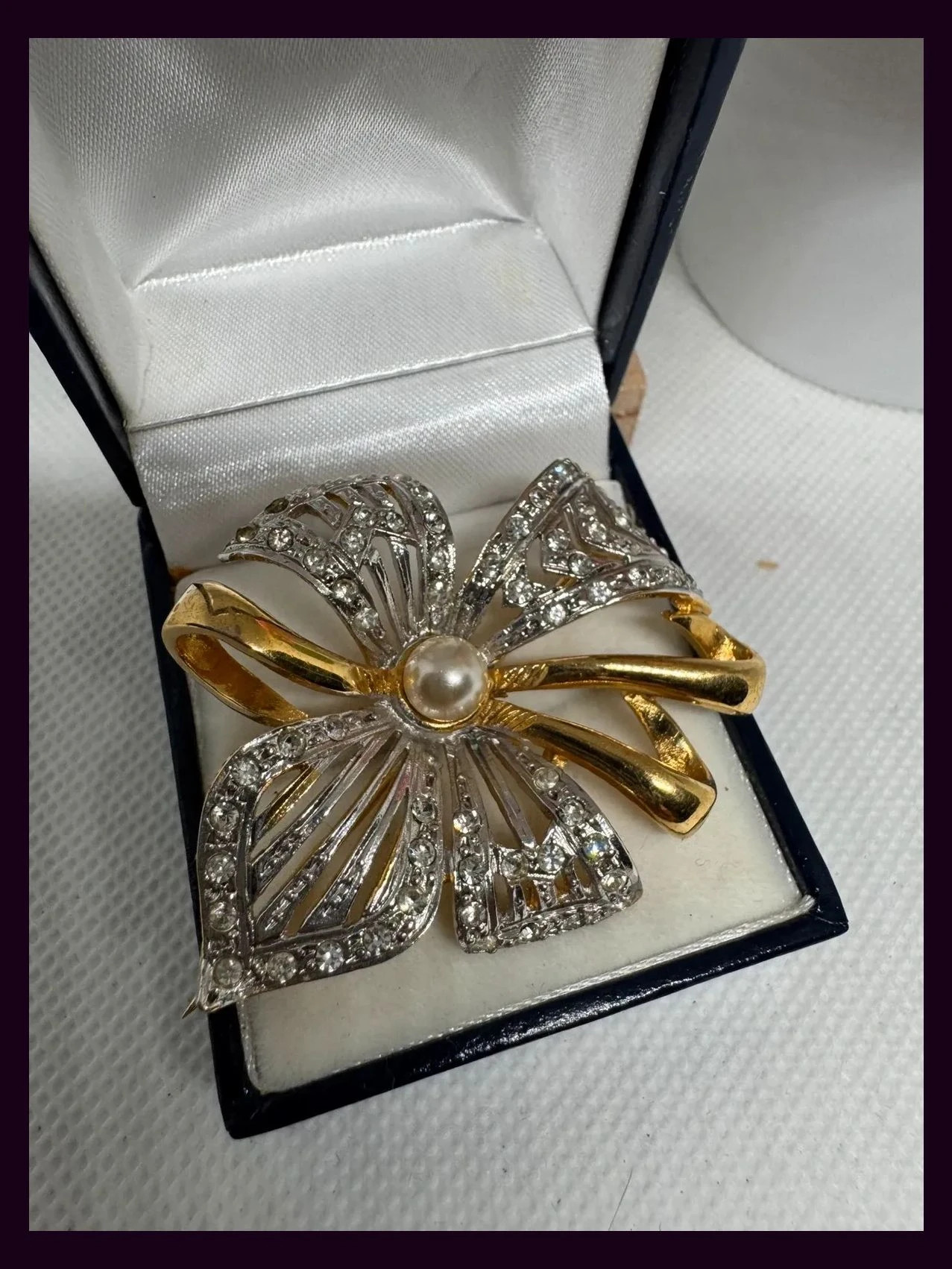 Broche vintage dorado y plateado , baño oro 🦋 – Vintage 3