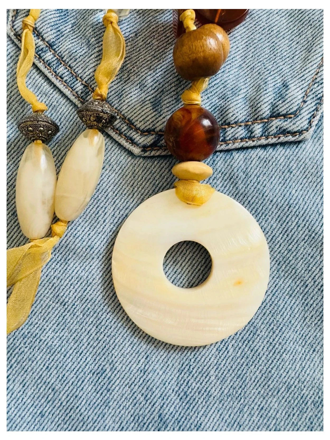Collar vintage abalorios y nácar 🦋 – Vintage Dressing 4