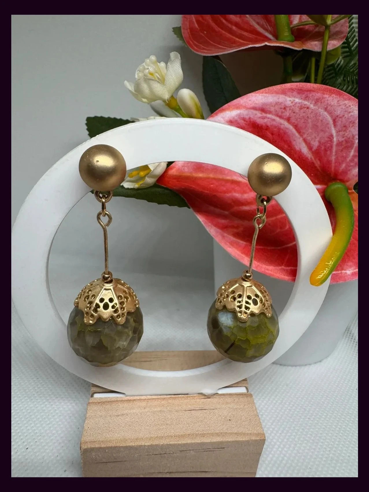 Pendientes acero con piedras 🦋 – Acero 2