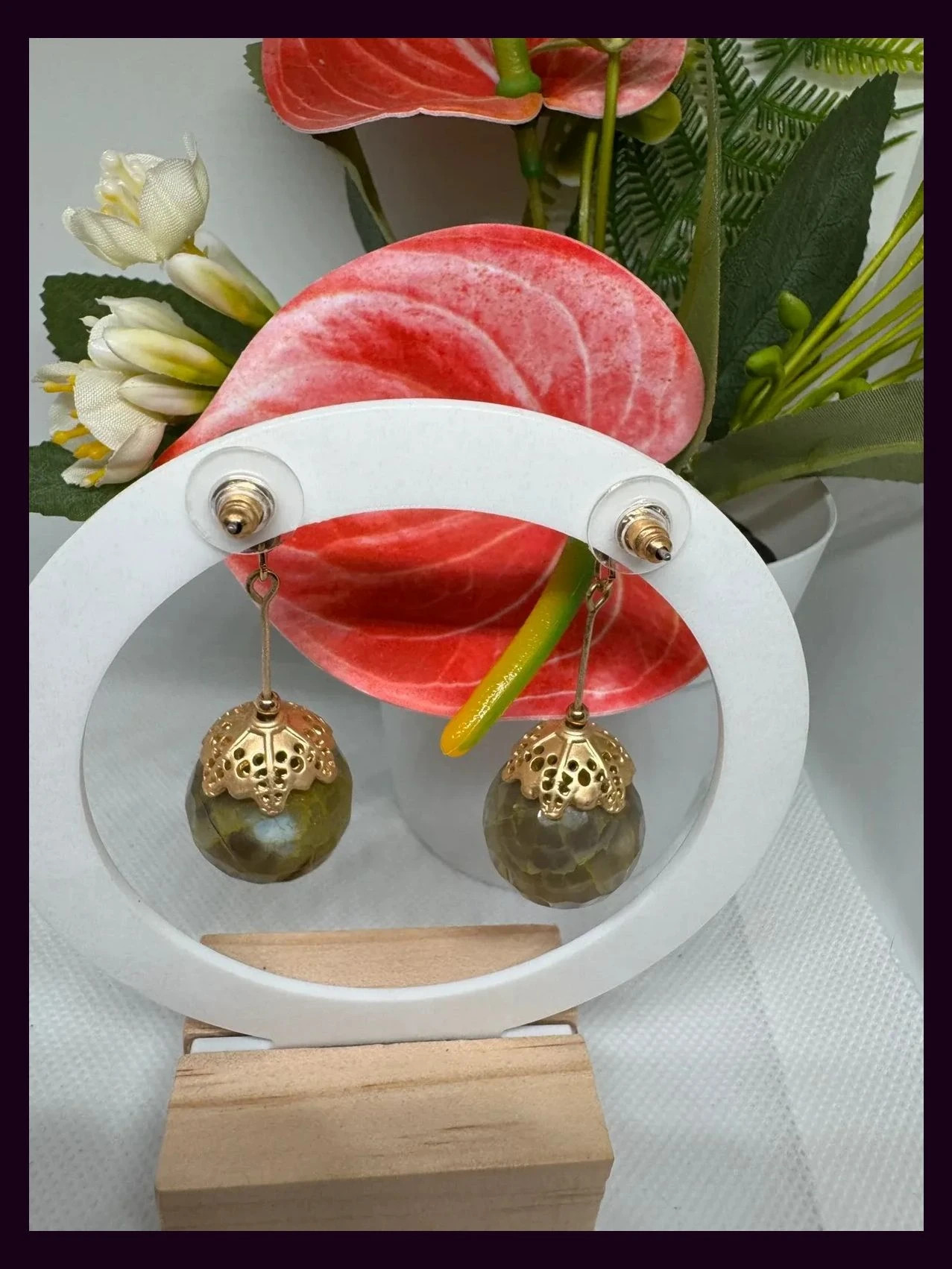 Pendientes acero con piedras 🦋 – Acero 4