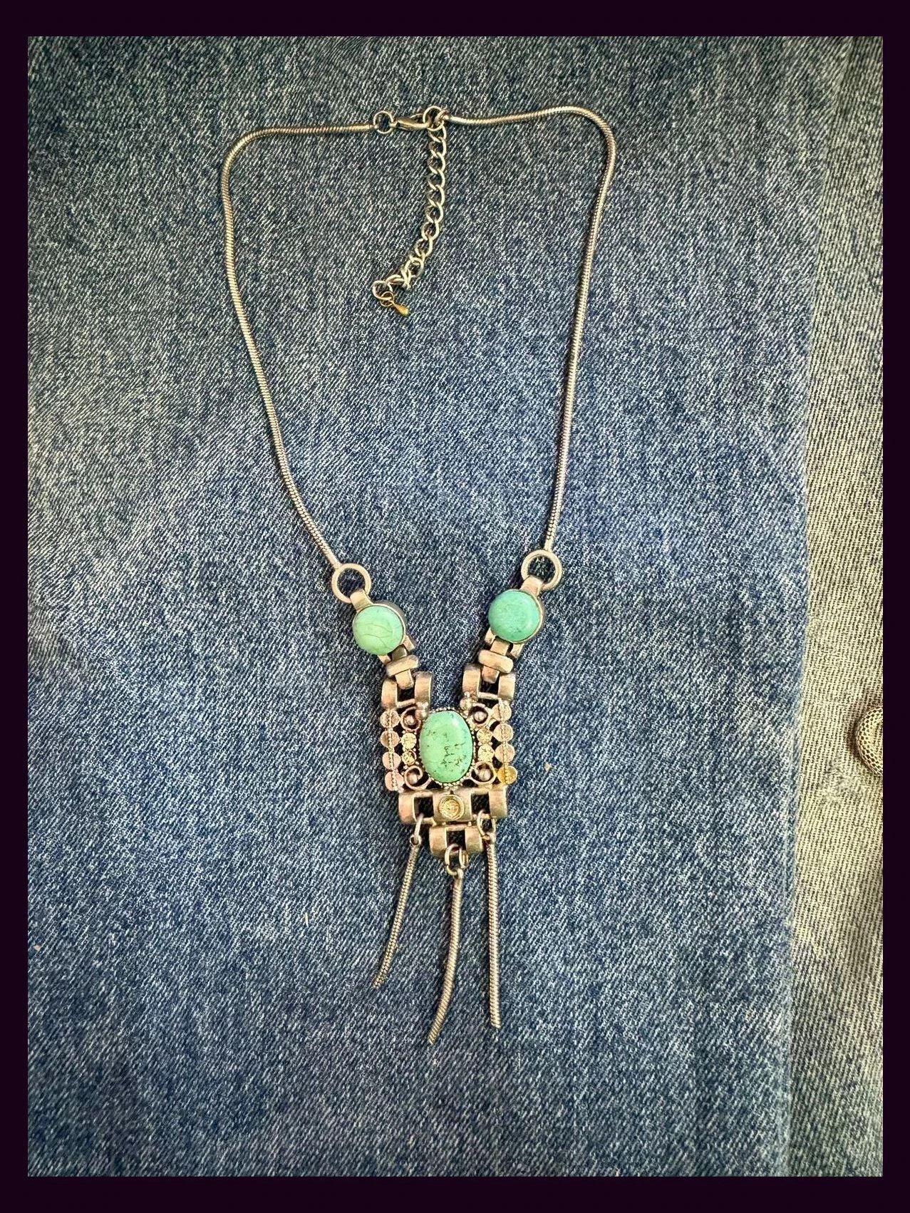 Collar alpaca con piedra turquesa 🦋