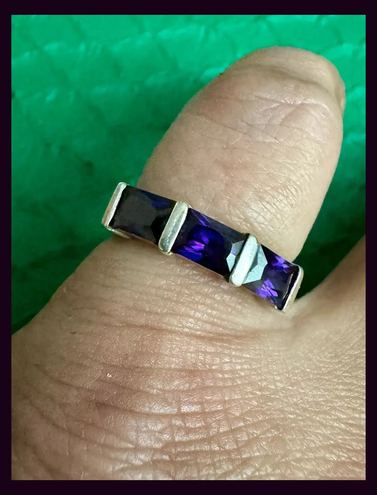 Anillo plata 925 con piedras amatistas 🦋 – Plata – taille 15,7 mm 2