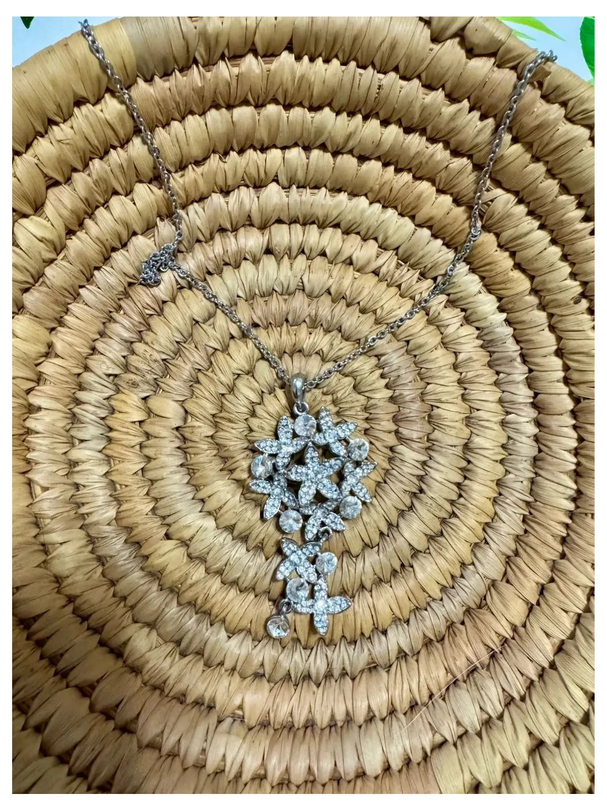 Collar acero inoxidable colgante flores 🦋 – Acero 2