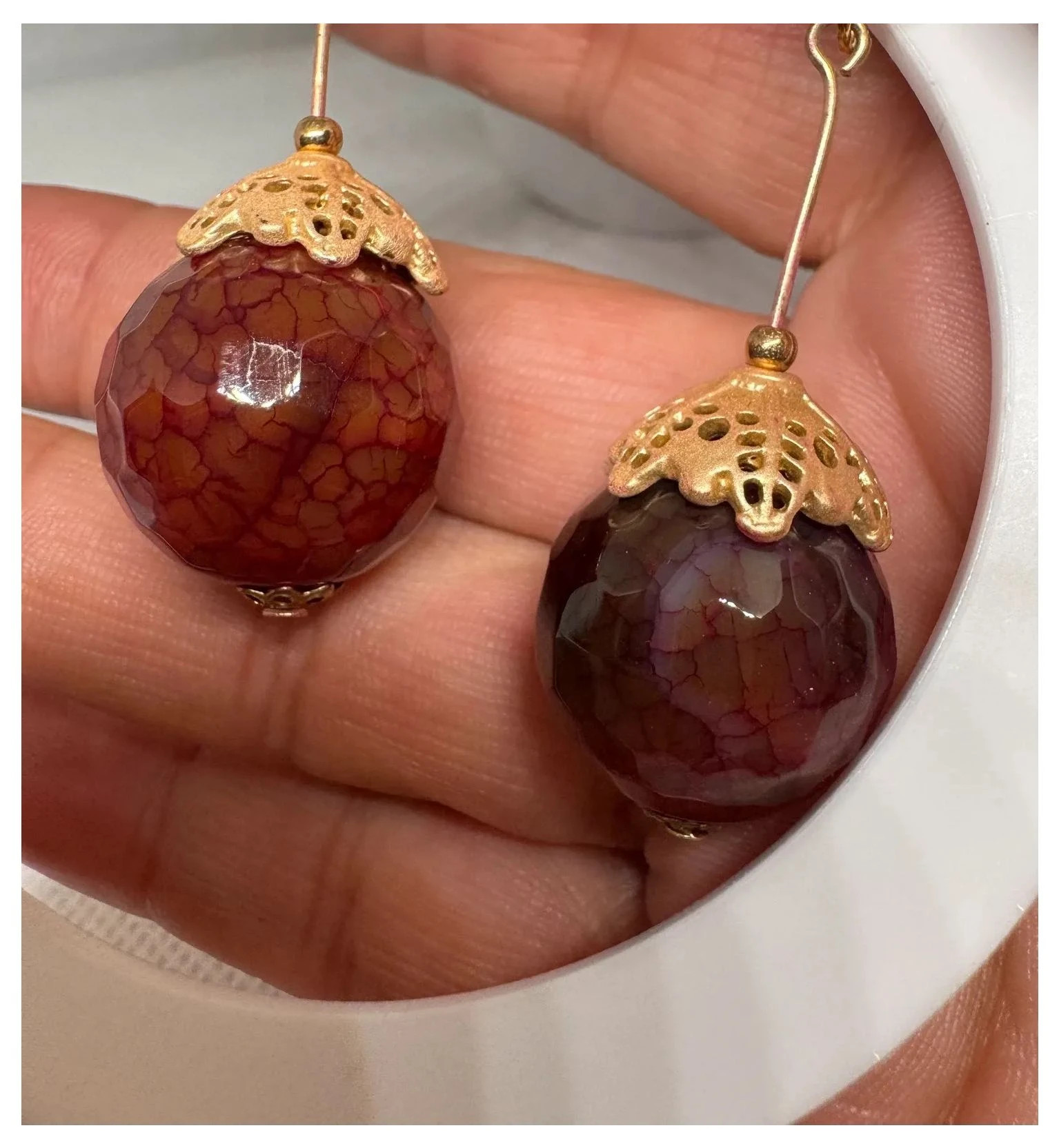 Pendientes dorados acero con piedra 🦋 – Acero 3