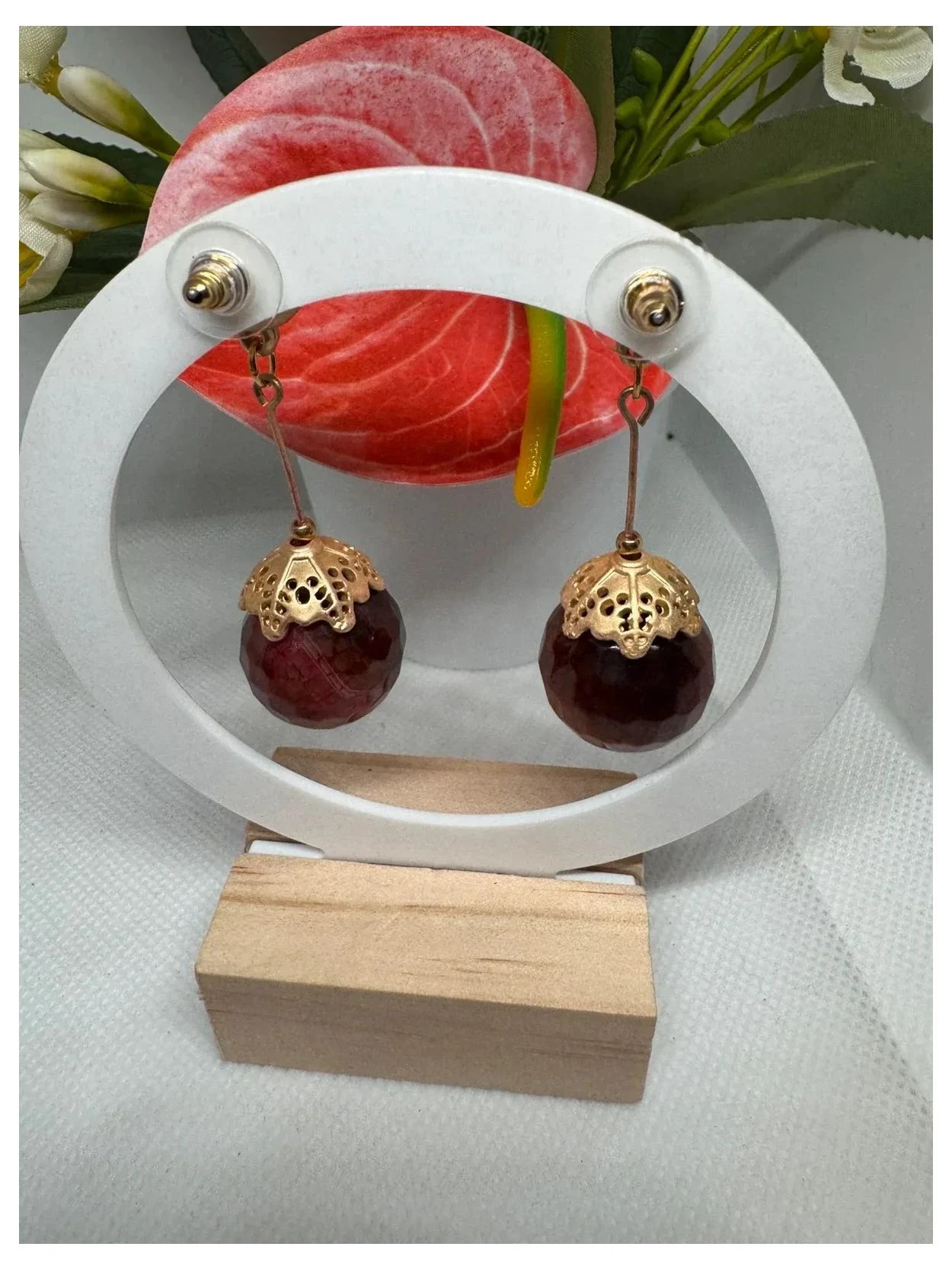 Pendientes dorados acero con piedra 🦋 – Acero 4