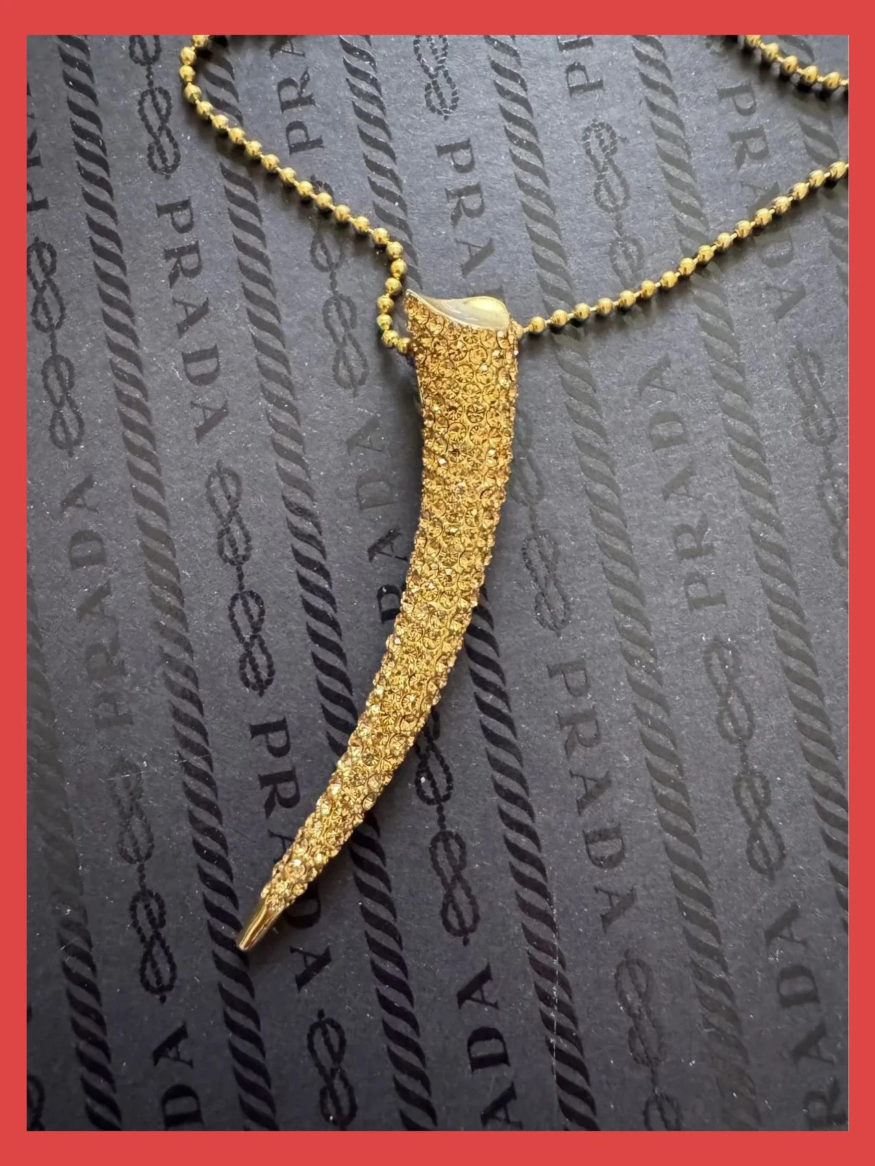Collar dorado acero inoxidable colgante cuerno con piedras 🦋 – Acero 2