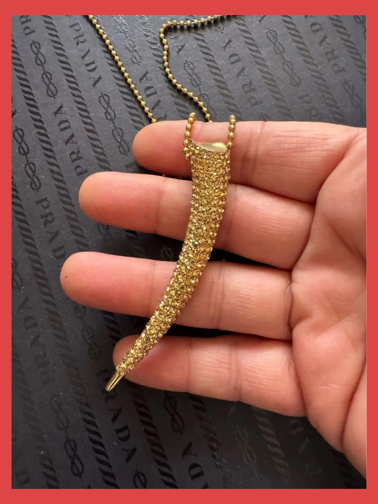 Collar dorado acero inoxidable colgante cuerno con piedras 🦋 – Acero 5