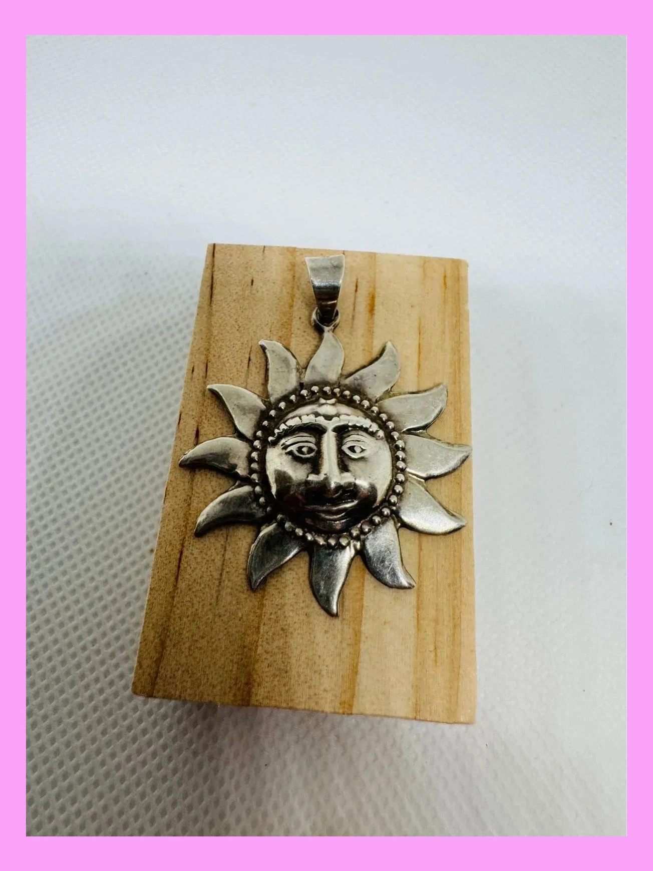 Colgante Sol plata 925 vintage 🦋 – Plata de Ley 2