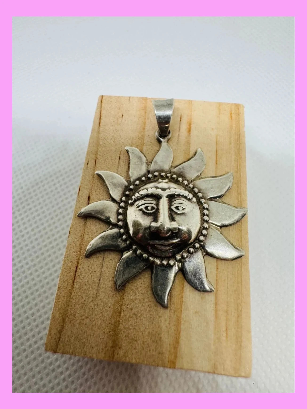 Colgante Sol plata 925 vintage 🦋 – Plata de Ley 3