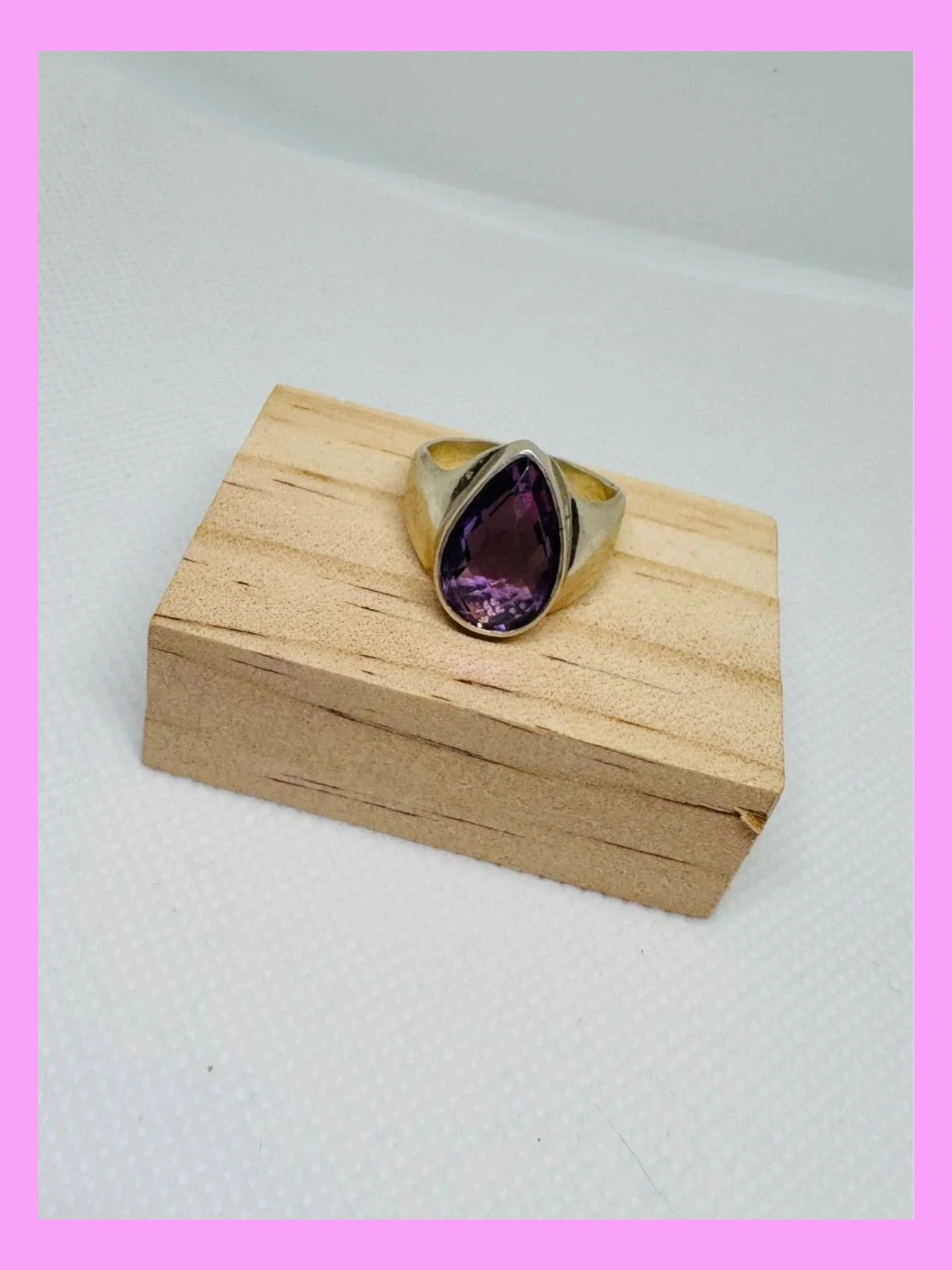 Anillo plata 925 con piedra amatista de Brasil talla 18 🦋 – Plata 925 – taille 18,1 mm 2