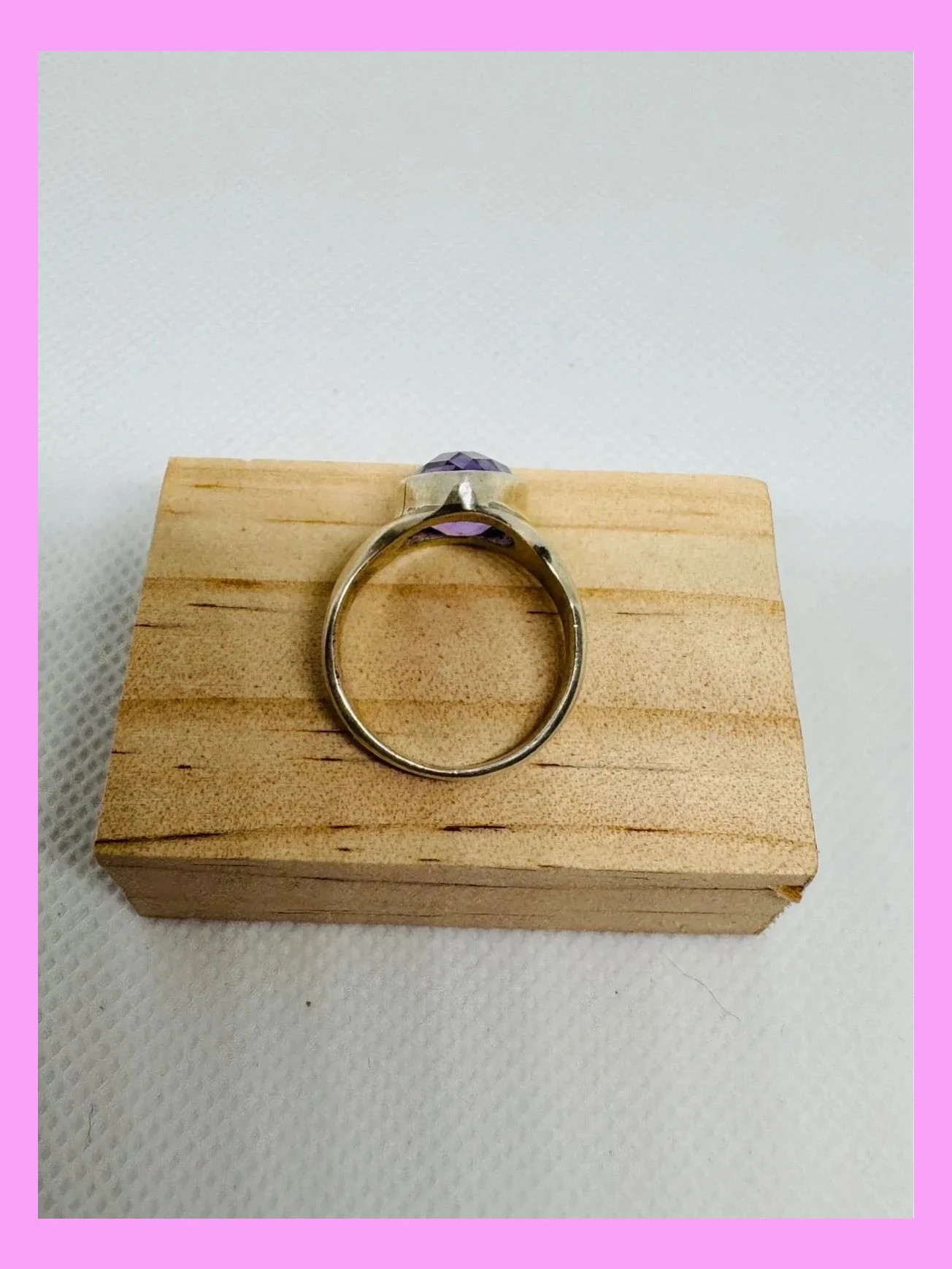 Anillo plata 925 con piedra amatista de Brasil talla 18 🦋 – Plata 925 – taille 18,1 mm 3