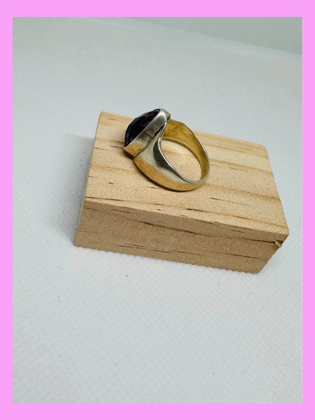Anillo plata 925 con piedra amatista de Brasil talla 18 🦋 – Plata 925 – taille 18,1 mm 4