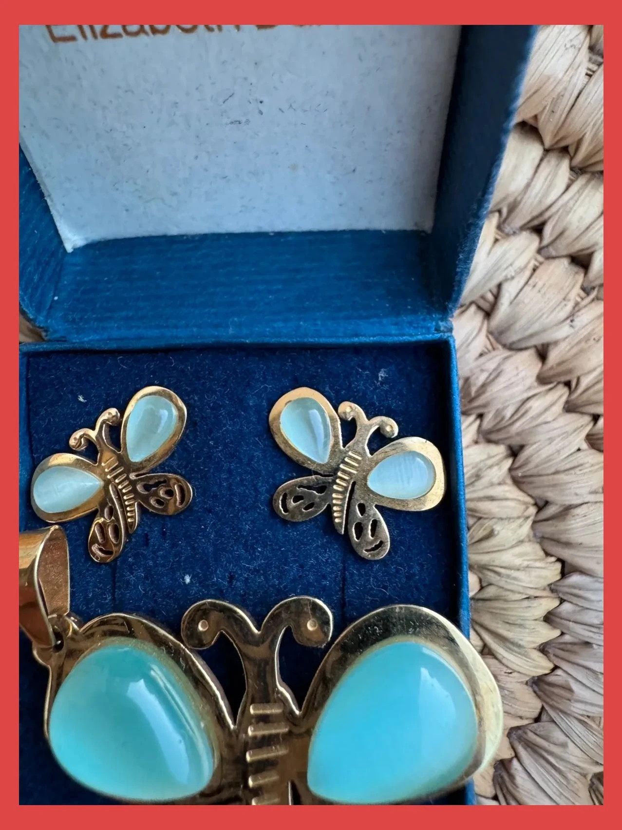Colgante y pendientes acero inoxidable con piedra natural verde 🦋 – Elisabet duke 3