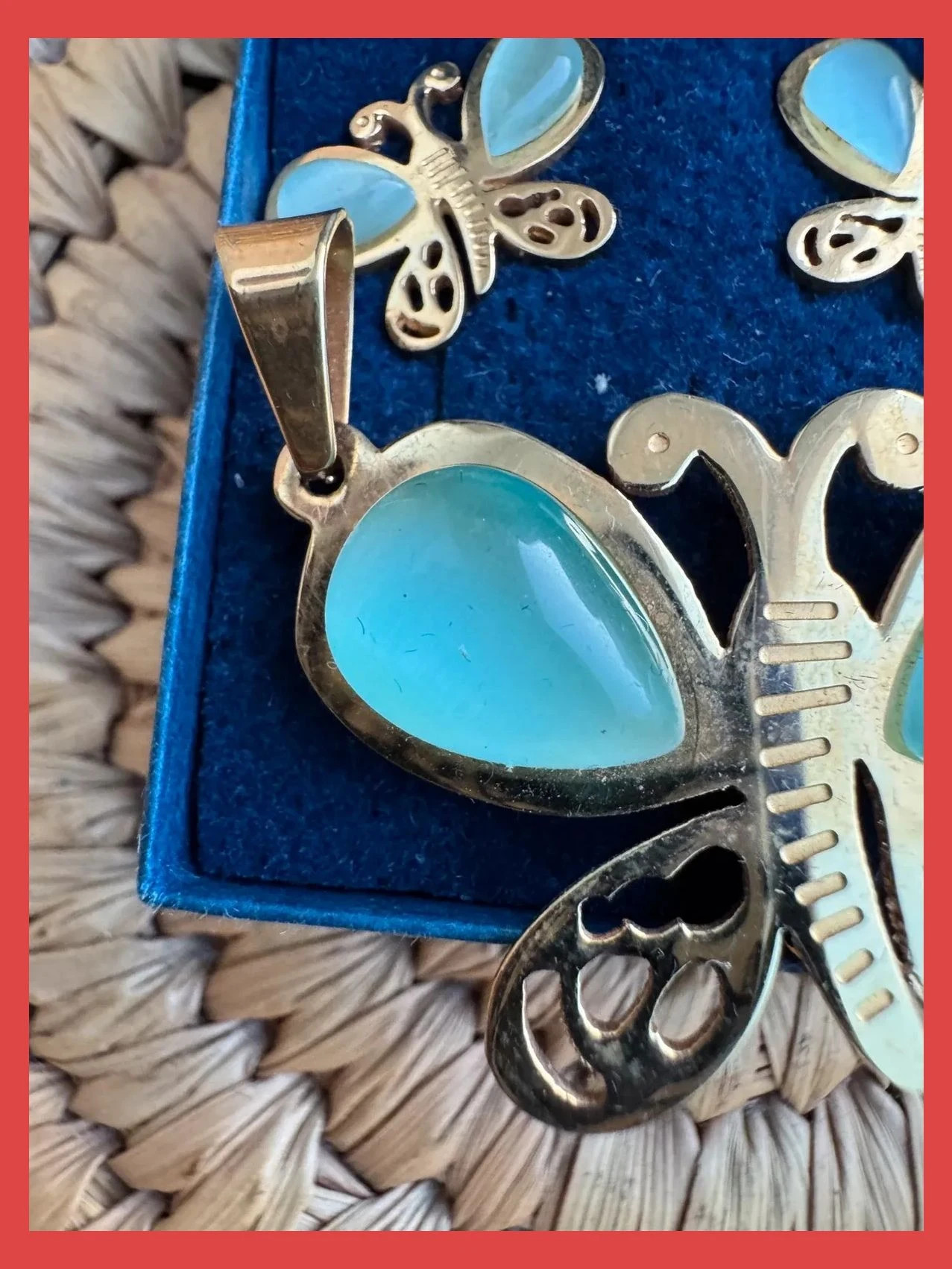 Colgante y pendientes acero inoxidable con piedra natural verde 🦋 – Elisabet duke 4