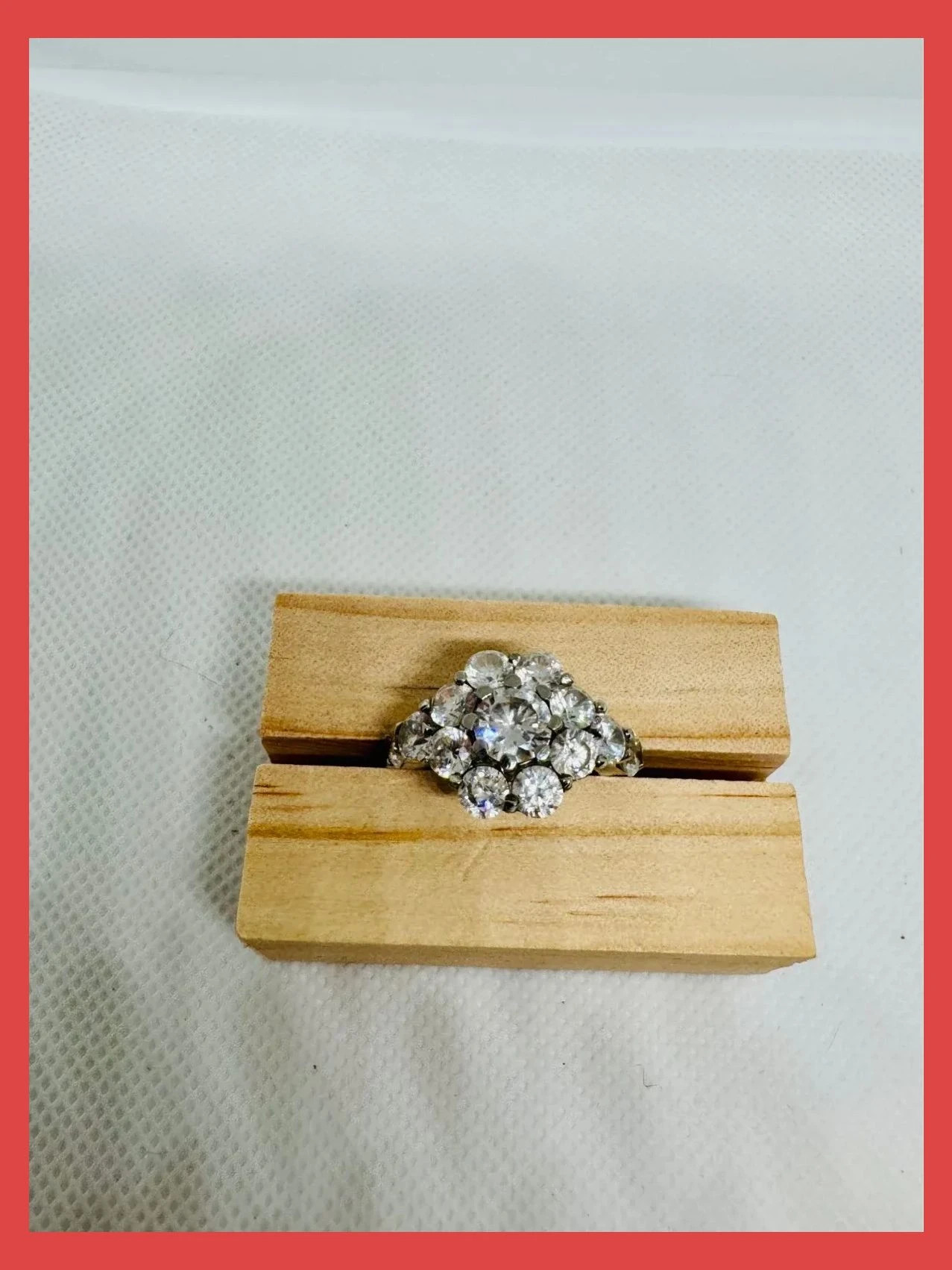 Anillo acero inoxidable con piedras cristal , talla 16 🦋 – Acero – taille 17,7 mm