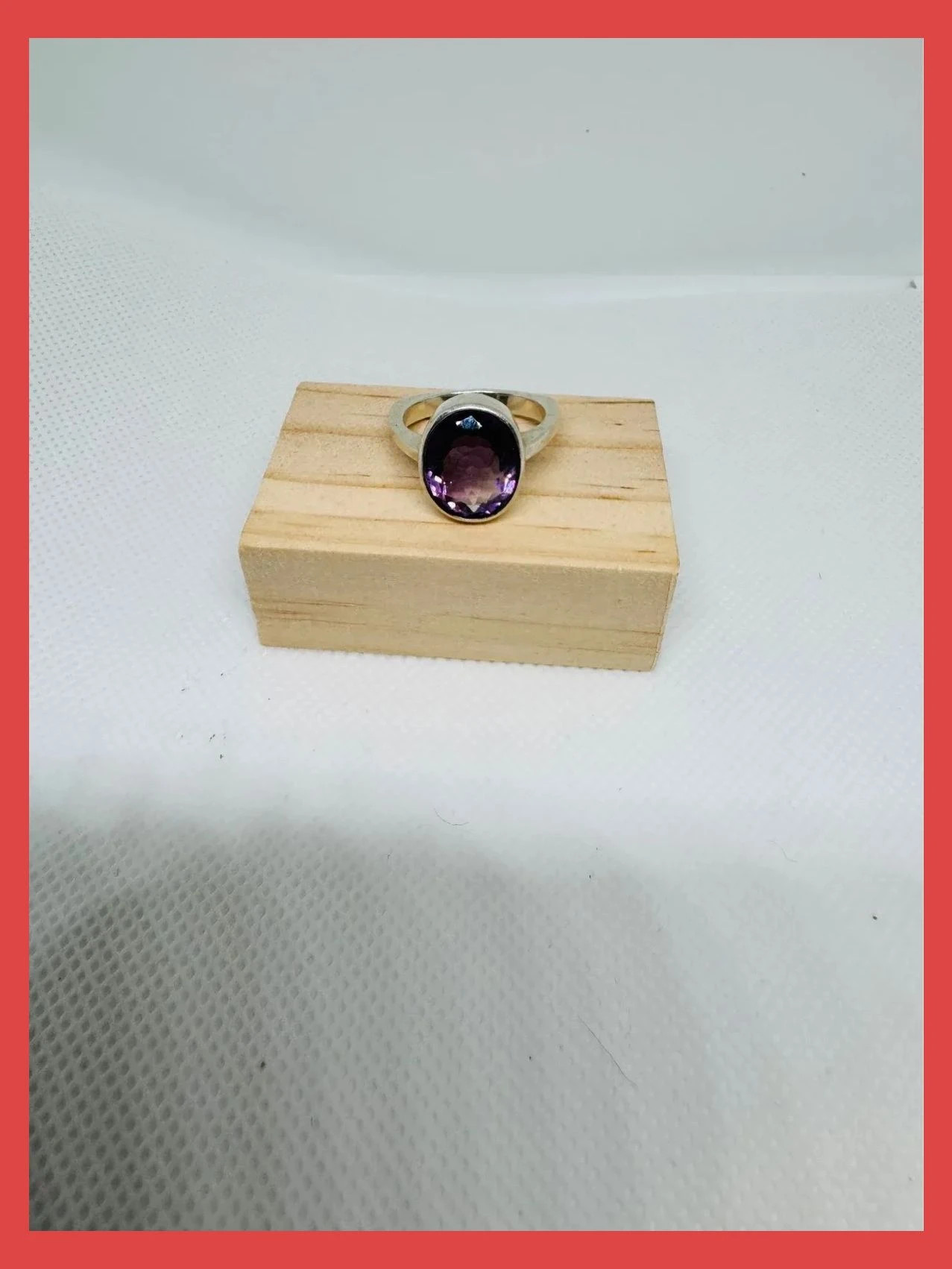 Anillo plata 925 vintage con piedra amatista de Brasil , talla 19 🦋 – Plata de Ley – taille 18,5 mm 4