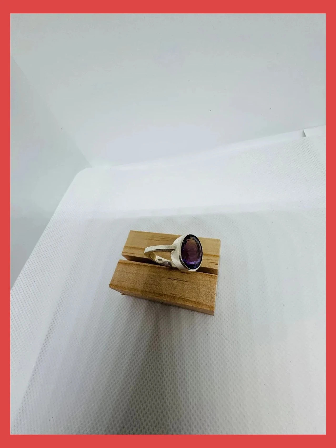 Anillo plata 925 vintage con piedra amatista de Brasil , talla 19 🦋 – Plata de Ley – taille 18,5 mm 5