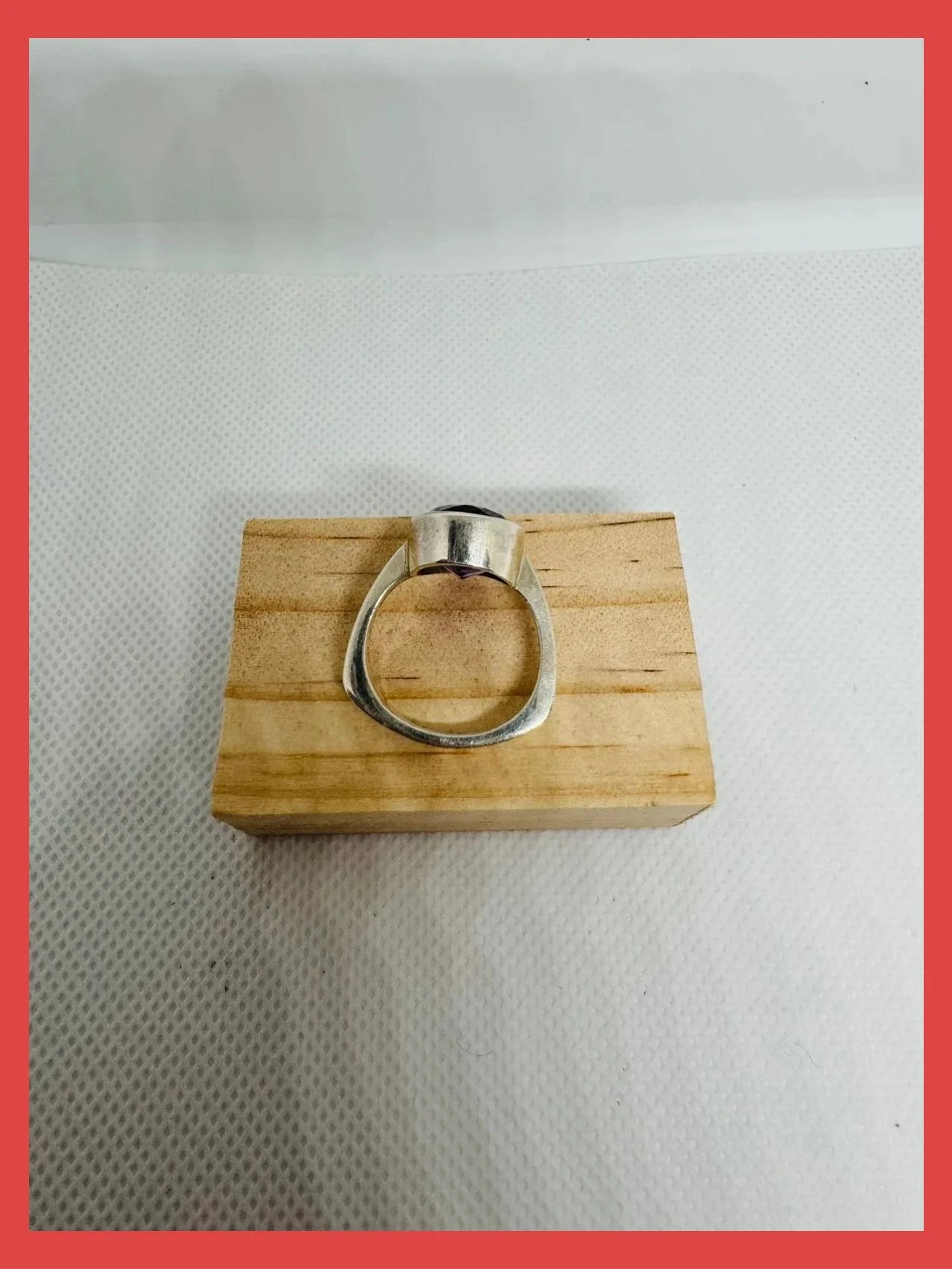Anillo plata 925 vintage con piedra amatista de Brasil , talla 19 🦋 – Plata de Ley – taille 18,5 mm 3