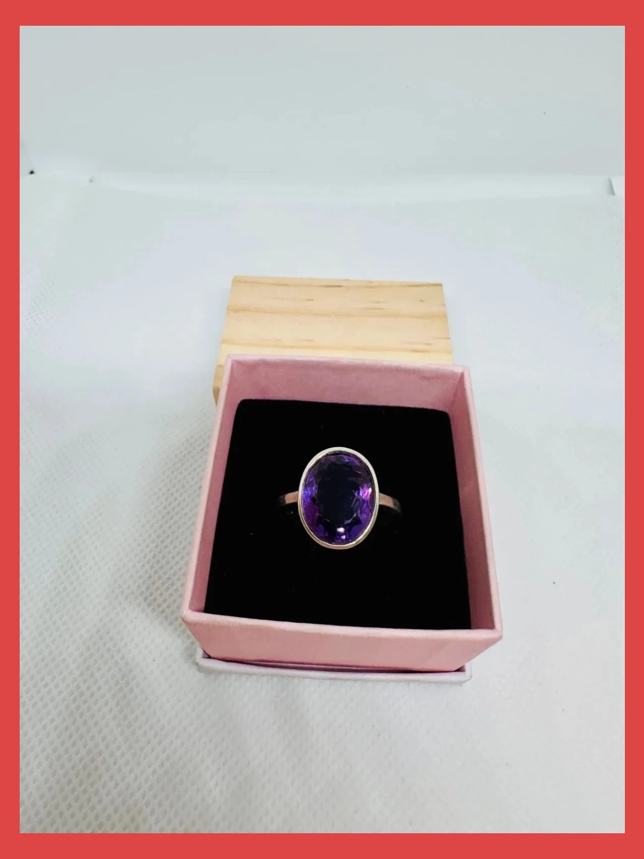 Anillo plata 925 vintage con piedra amatista de Brasil , talla 19 🦋