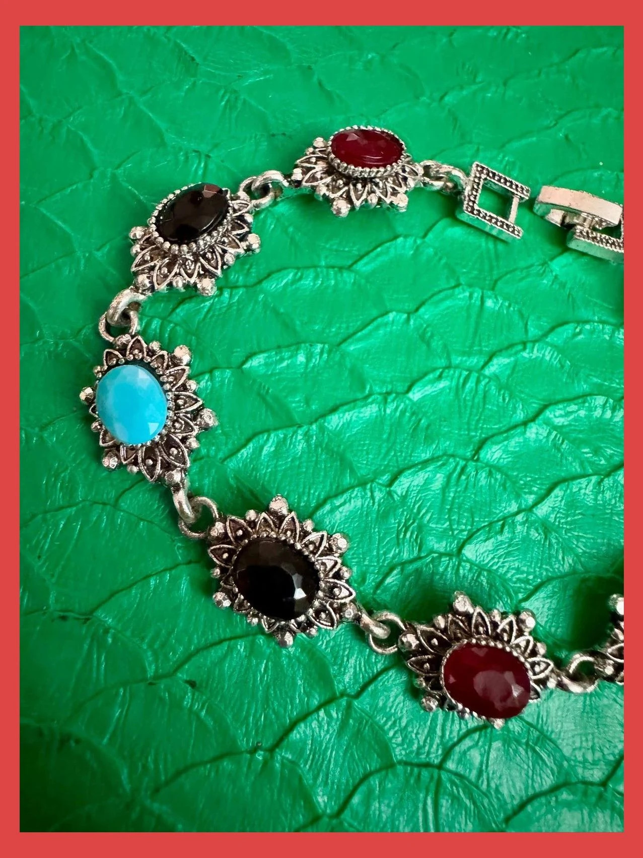 Pulsera plata 925 vintage con piedras 🦋 – Vintage Dressing 3