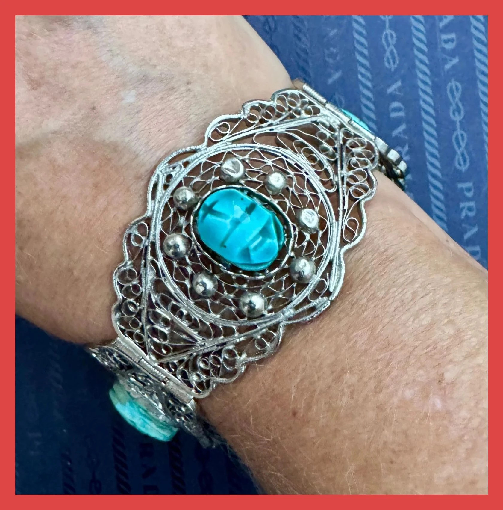 Pulsera alpaca con piedra turquesa 🦋 – Vintage Dressing 4