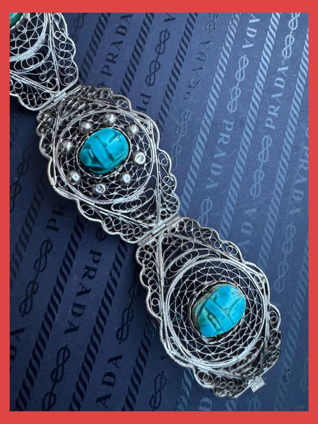 Pulsera alpaca con piedra turquesa 🦋 – Vintage Dressing 2