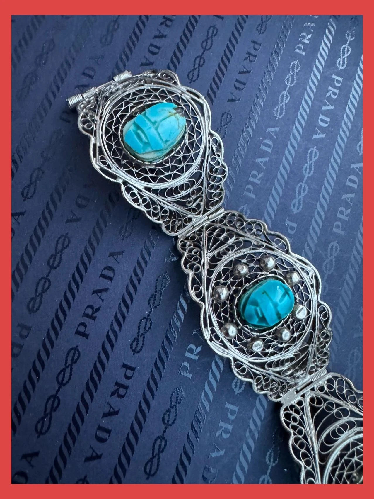 Pulsera alpaca con piedra turquesa 🦋 – Vintage Dressing 3