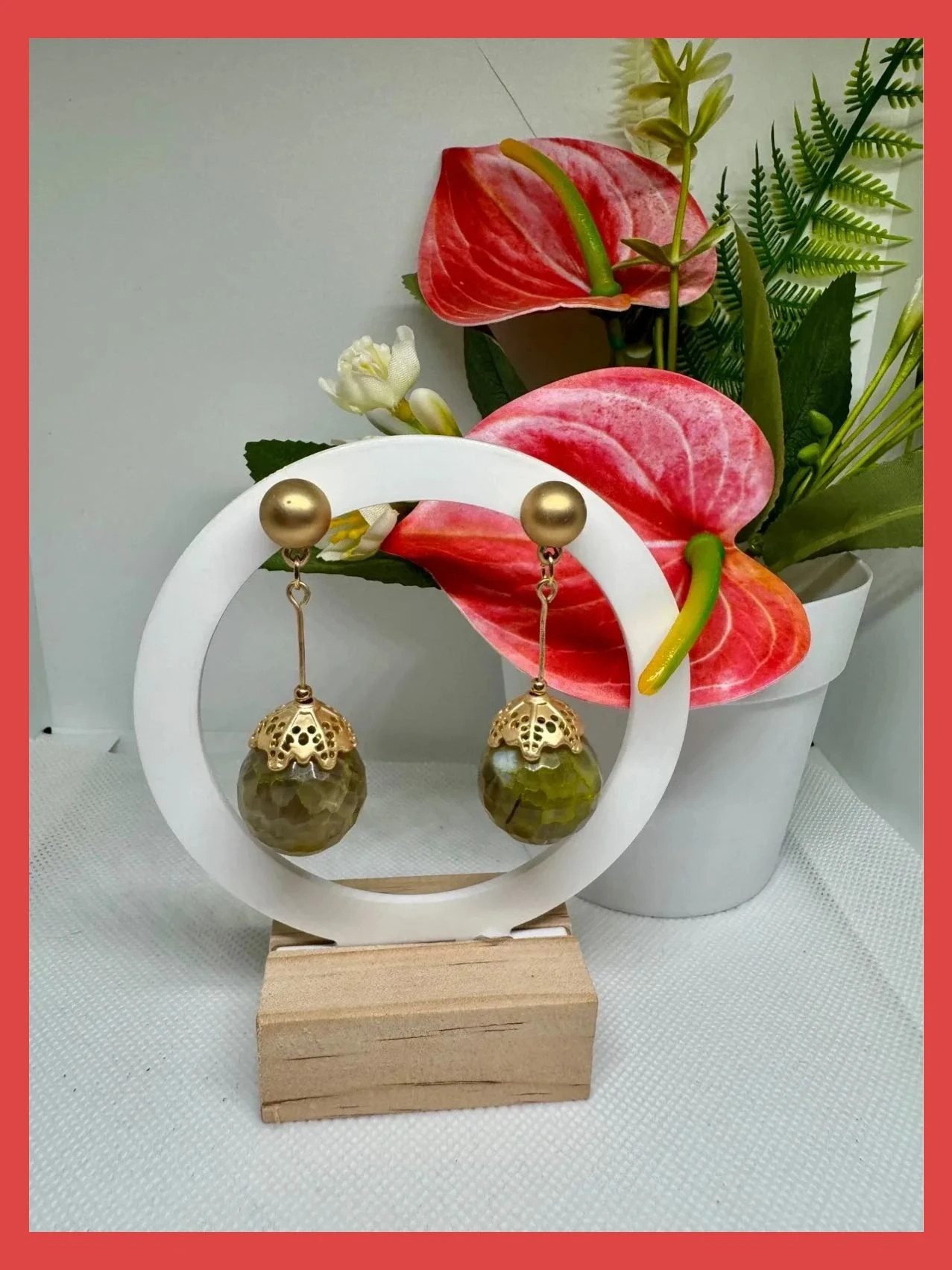 Pendientes acero y piedra 🦋 – Acero