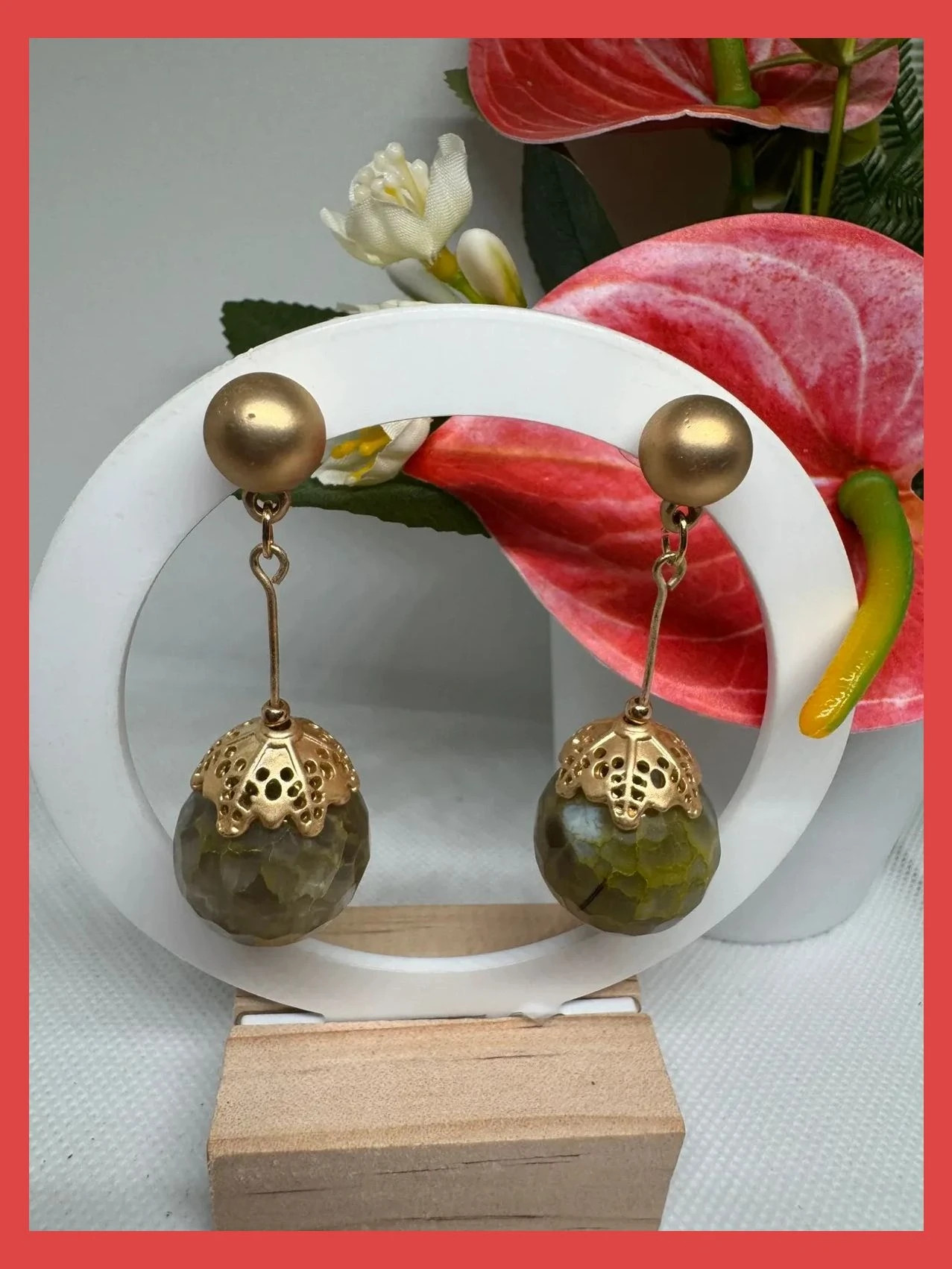 Pendientes acero y piedra 🦋 – Acero 2