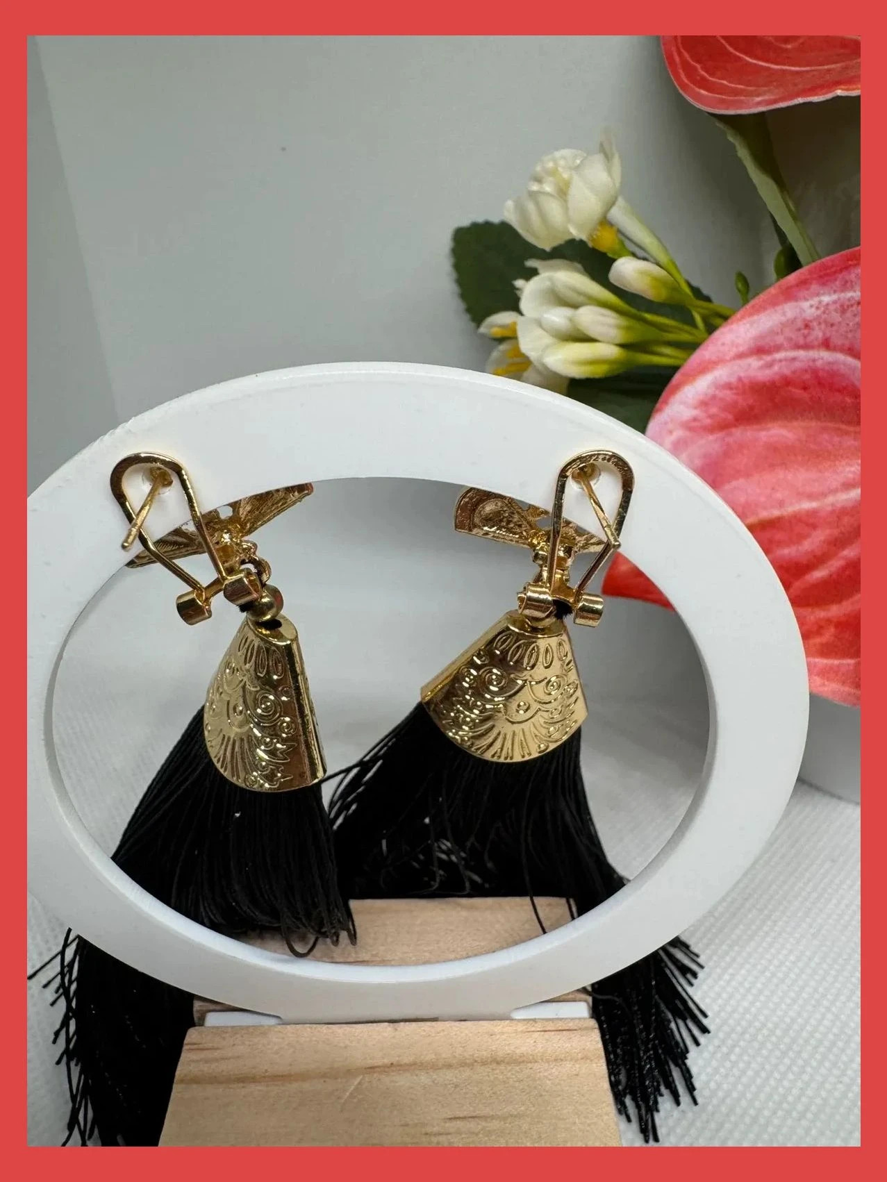Pendientes largo acero con borlas 🦋 – Acero 3