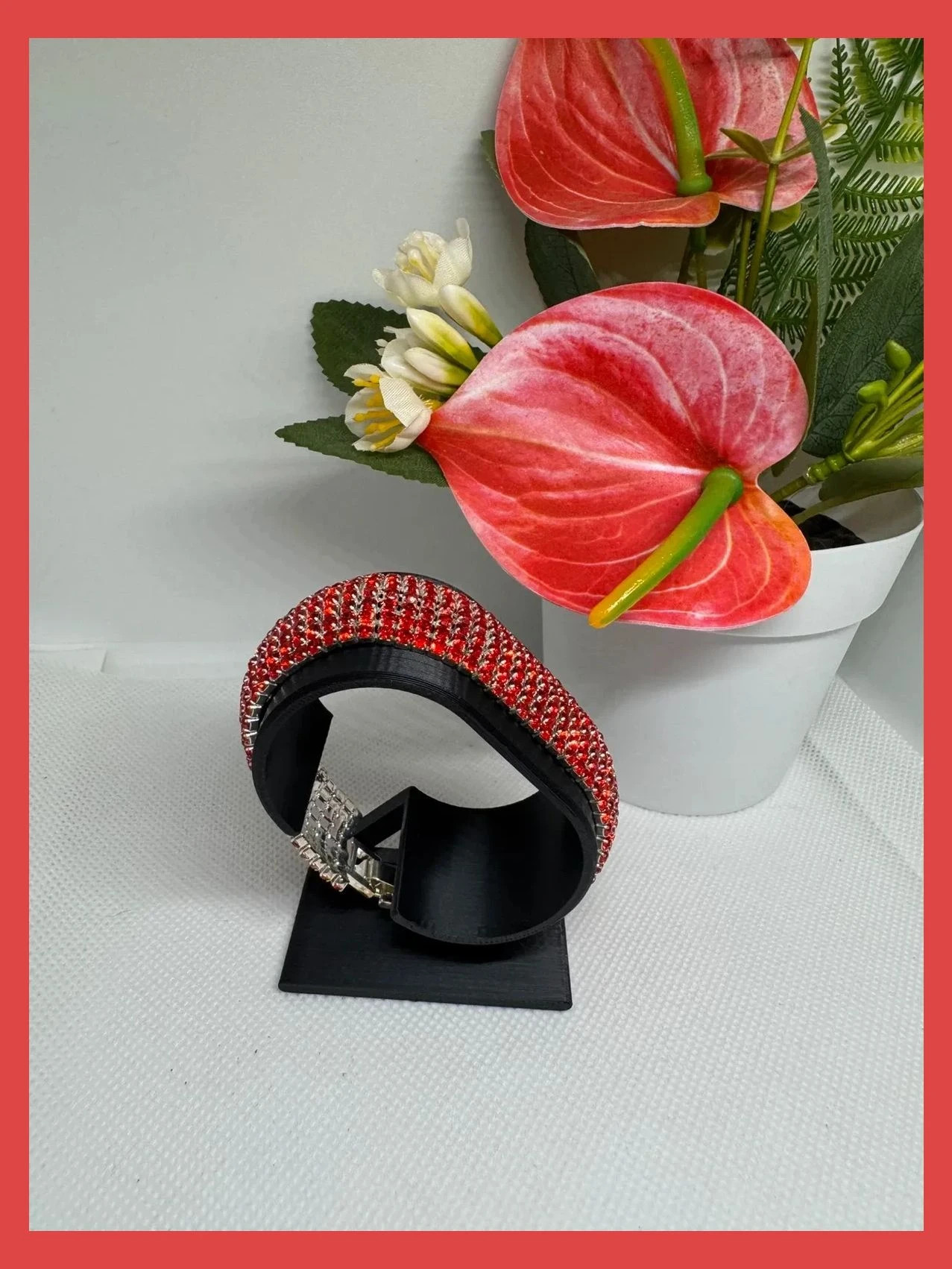 Pulsera piedras strass color rojo 🦋 – La Boutique 3