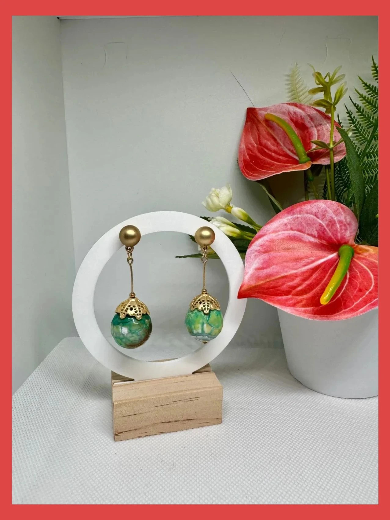 Pendientes acero con piedra natural 🦋 – Acero