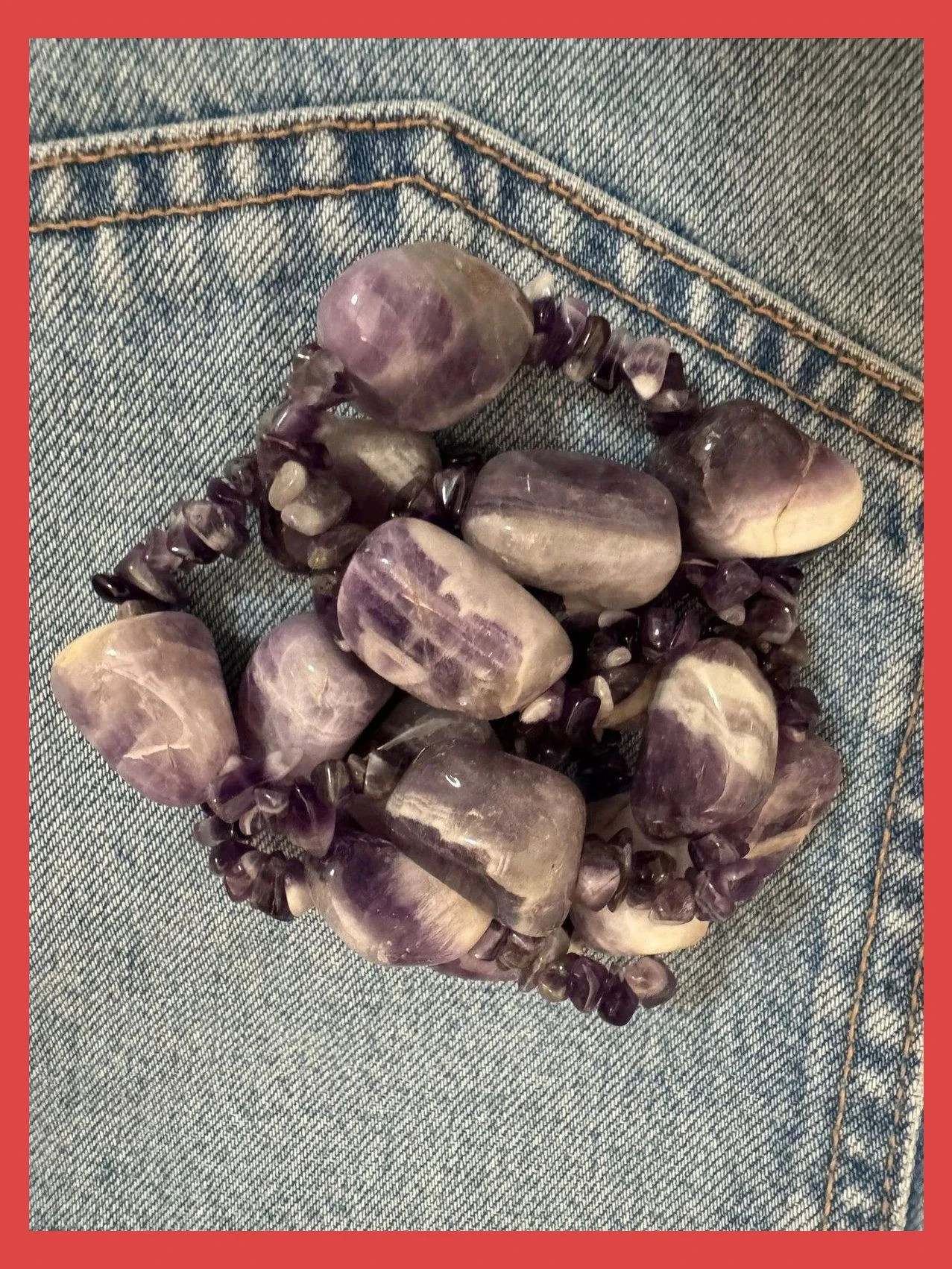 Collar piedra natural amatista 🦋 – Amatista 3