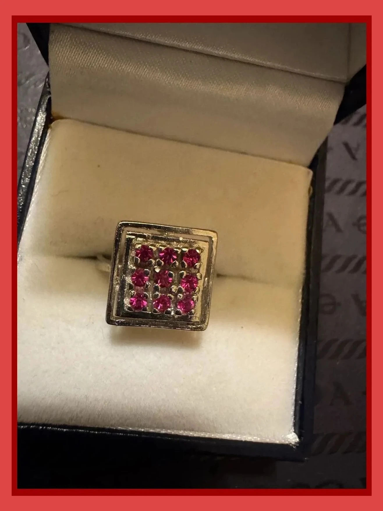 Anillo plata 915 con piedras rubies 🦋 – Plata – taille 16,5 mm 2
