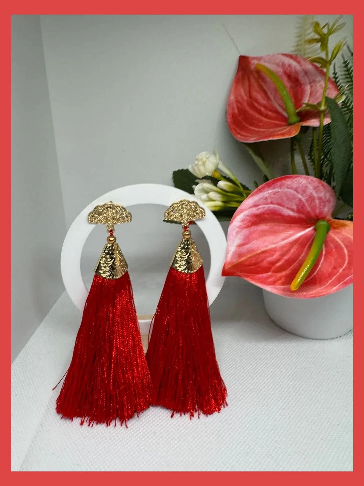 Pendientes largo acero con borlas 🦋 – Acero 2