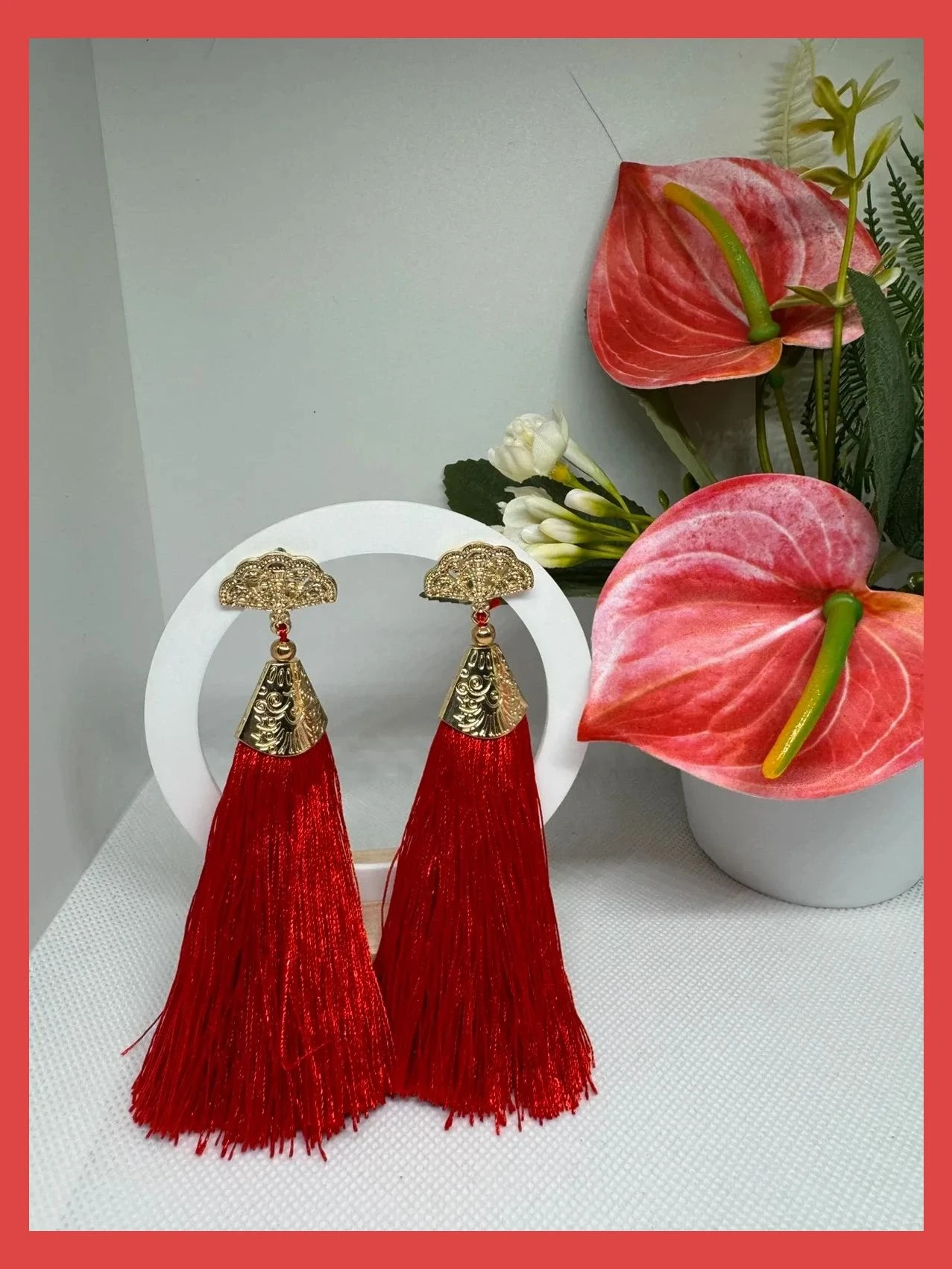 Pendientes largo acero con borlas 🦋 – Acero 4